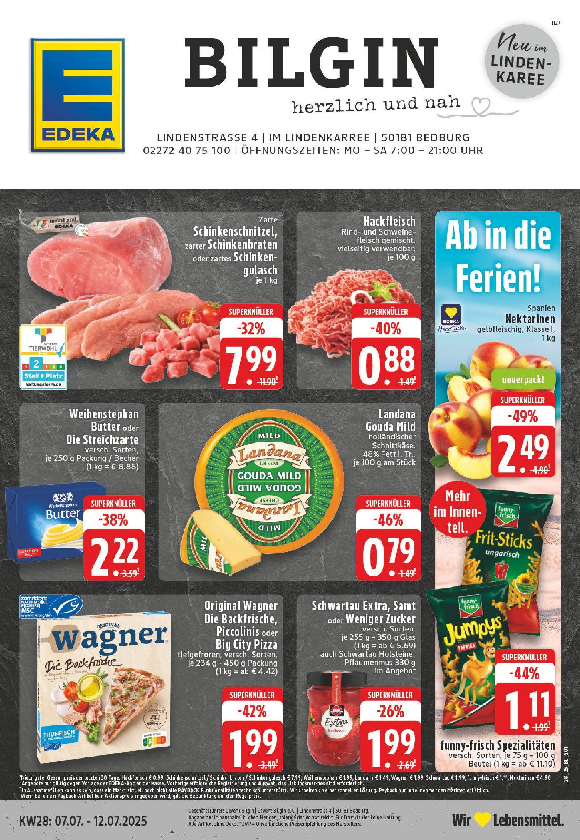 Edeka prospekt Bedburg	 (ab 06.07.2025) » Angebote Online | Seite: 1 | Produkte: Butter, Gouda, Piccolinis, Hackfleisch