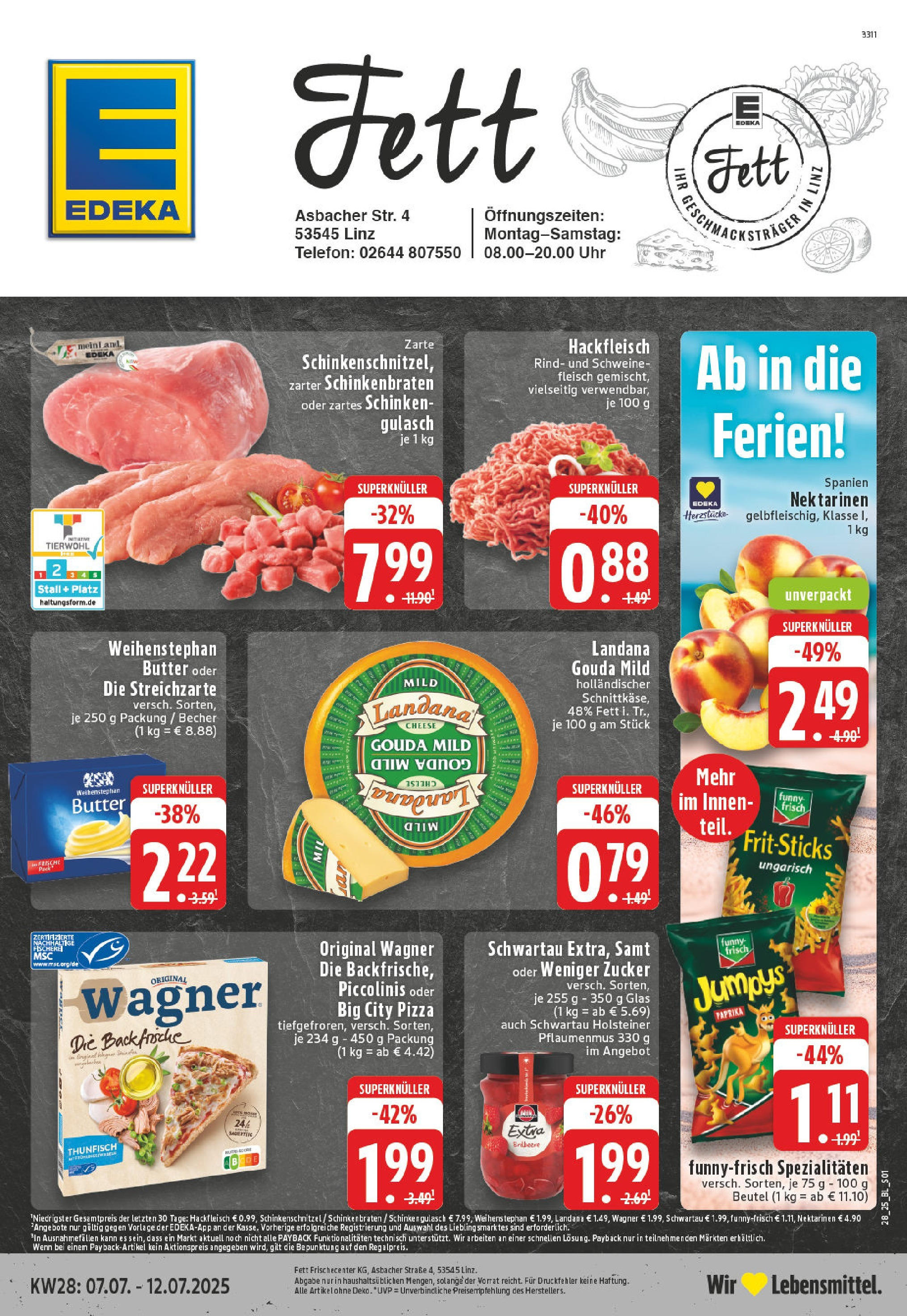 Edeka prospekt Linz Am Rhein	 (ab 06.07.2025) » Angebote Online | Seite: 1 | Produkte: Thunfisch, Weihenstephan butter, Paprika, Hackfleisch