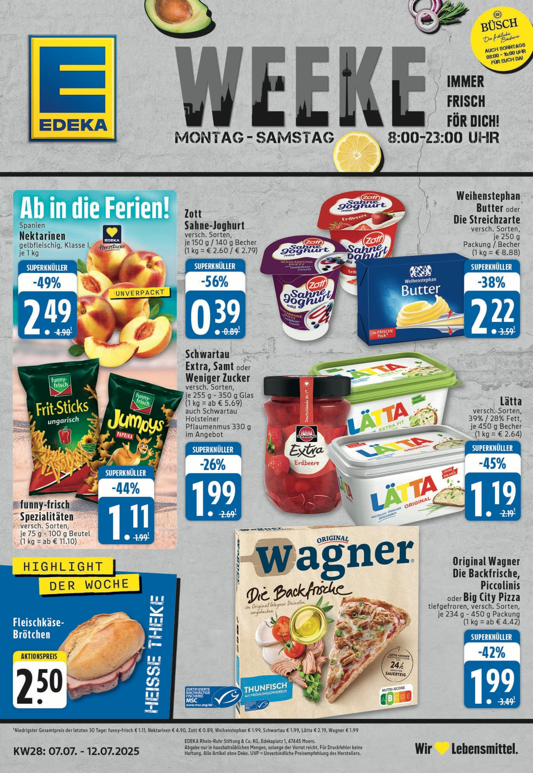 Edeka prospekt Köln	 (ab 06.07.2025) » Angebote Online | Seite: 1 | Produkte: Margarine, Mascarpone, Thunfisch, Pizza