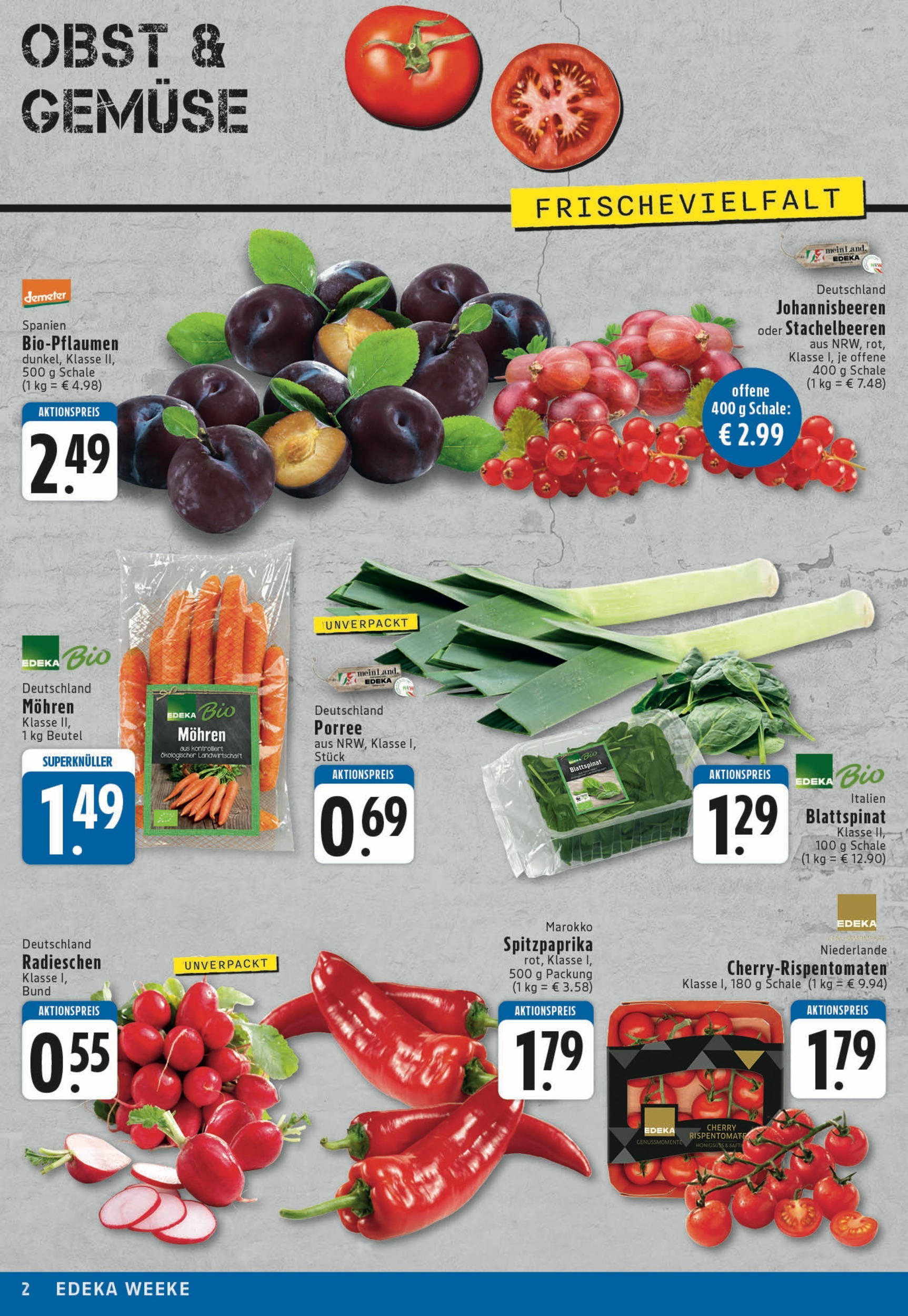Edeka prospekt Köln	 (ab 06.07.2025) » Angebote Online | Seite: 2 | Produkte: Mohren, Gemüse, Obst