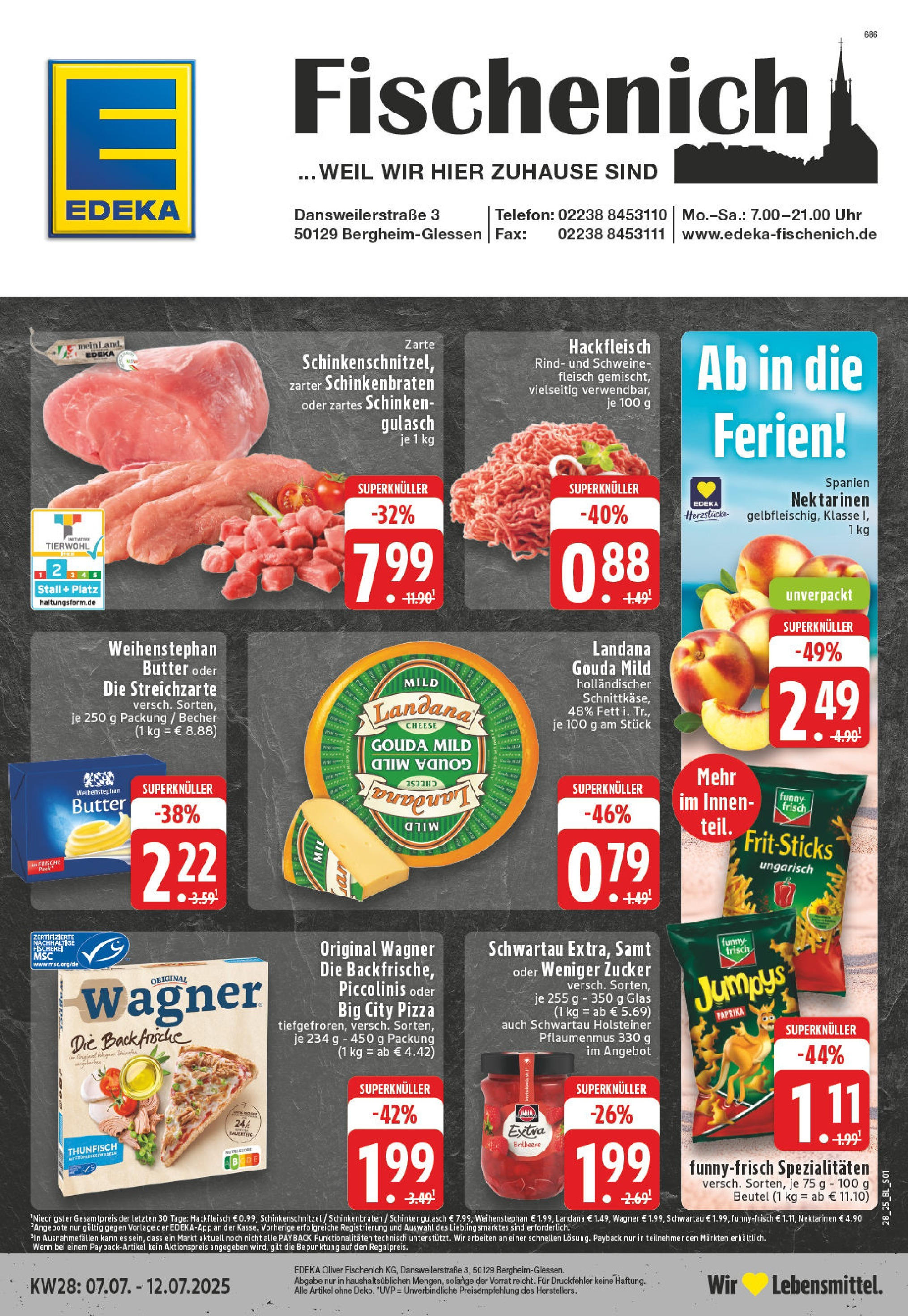Edeka prospekt Bergheim	 (ab 06.07.2025) » Angebote Online | Seite: 1 | Produkte: Thunfisch, Weihenstephan butter, Pizza, Uhr