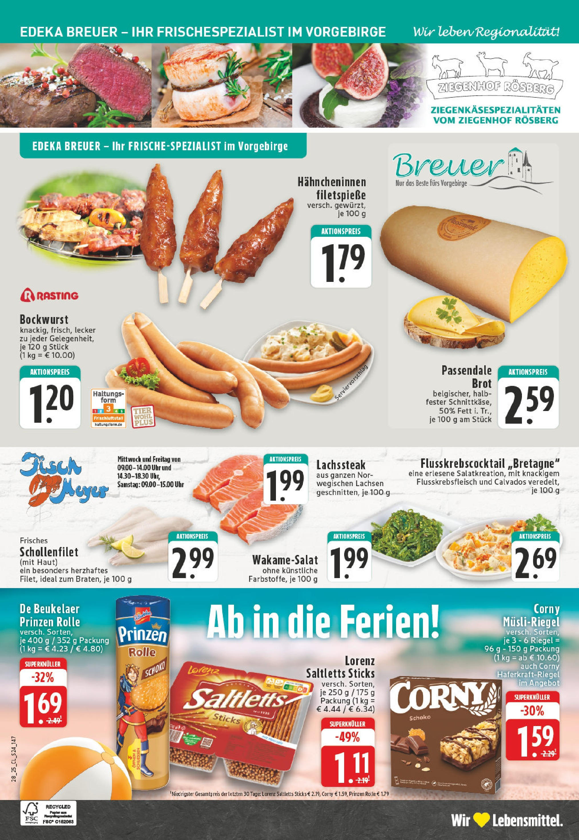 Edeka prospekt Bornheim-Walberberg	 (ab 06.07.2025) » Angebote Online | Seite: 24 | Produkte: Bockwurst, Fisch, Brot, Uhr