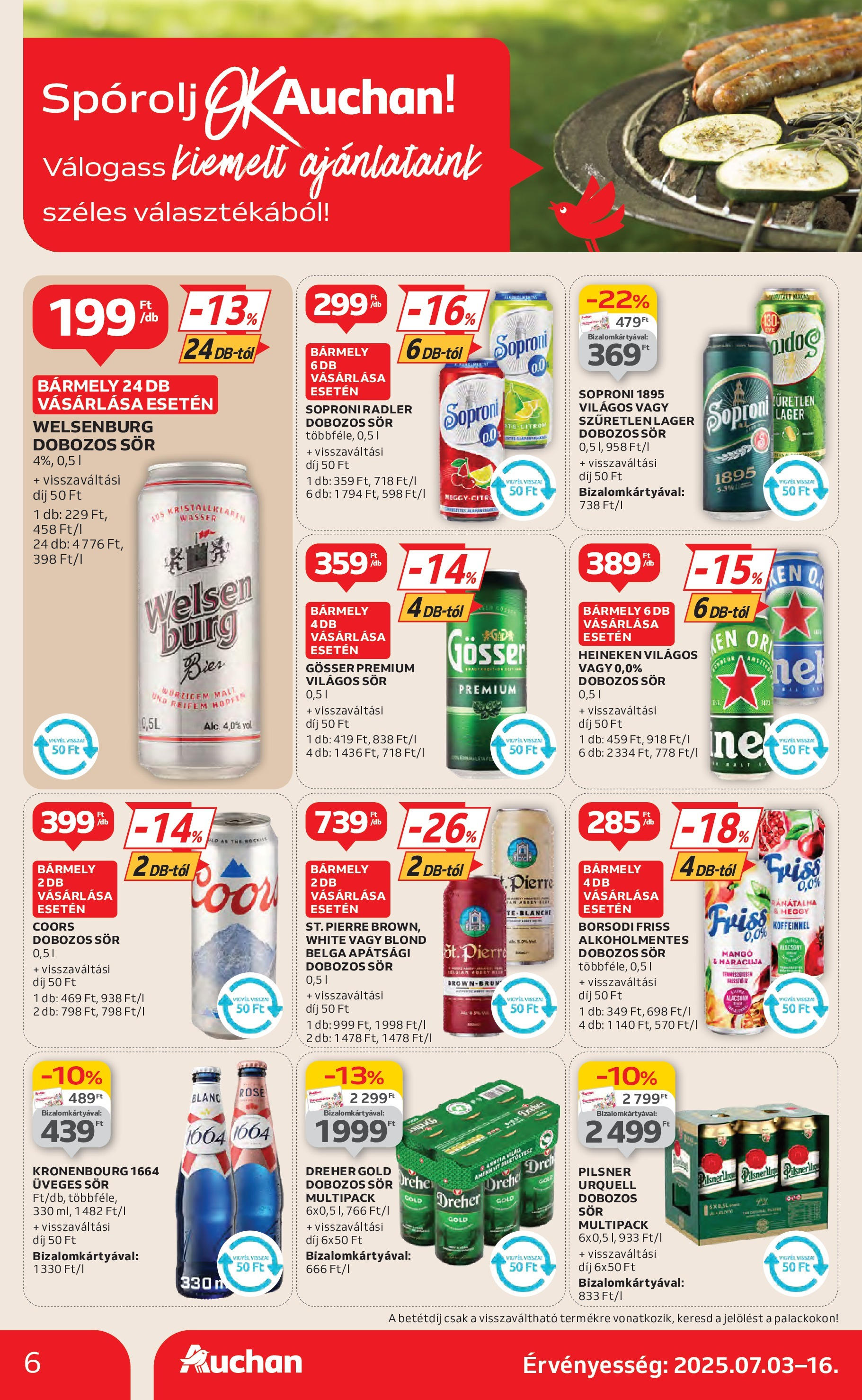 Auchan Akciós újság - 2025.07.03. -tól/töl > akció, lapozható szórólap 🛍️ | Oldal: 6 | Termékek: Drón, Radler, Sör, Citrom