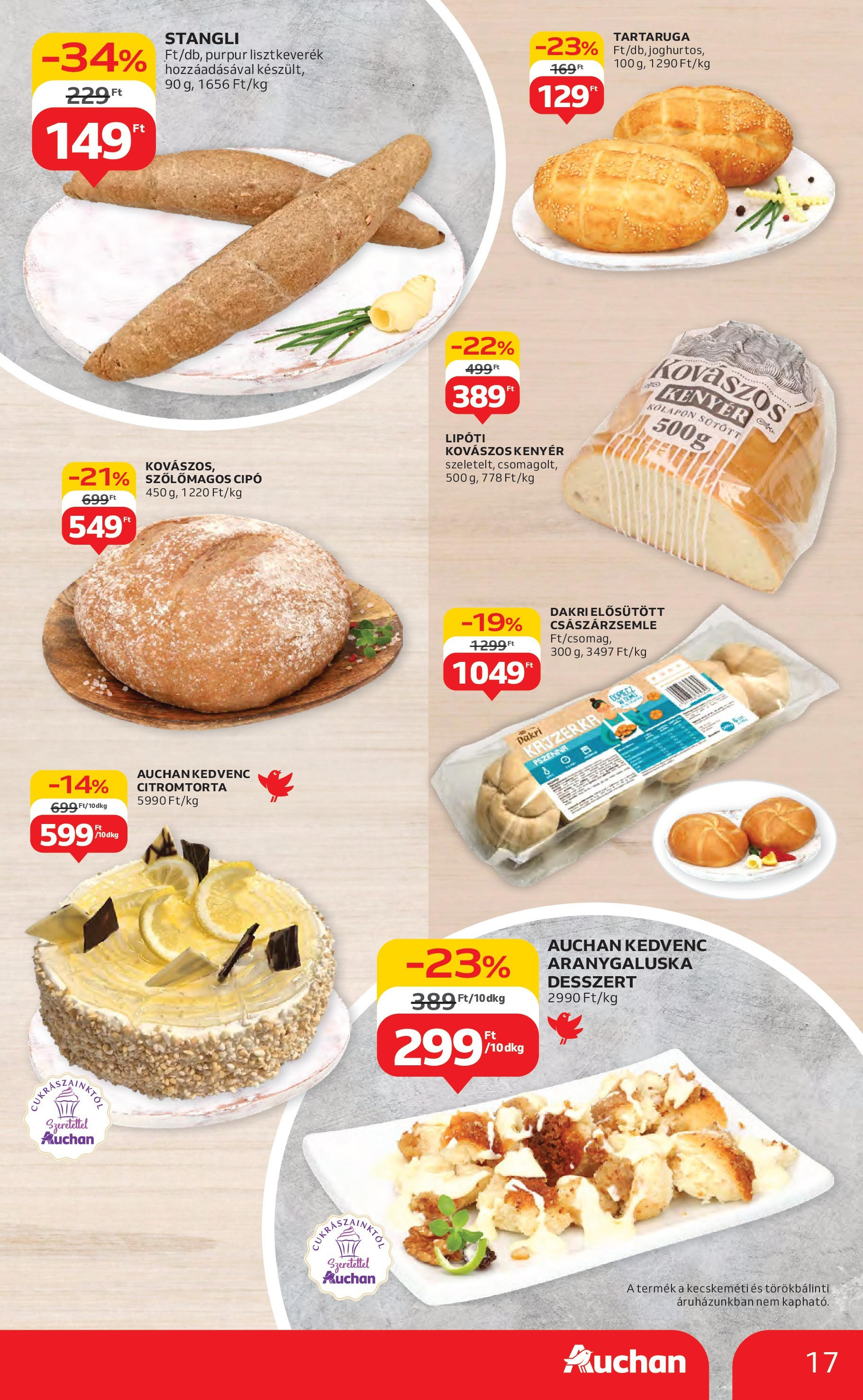 Auchan Akciós újság - 2025.07.03. -tól/töl > akció, lapozható szórólap 🛍️ | Oldal: 17 | Termékek: Császárzsemle, Stangli, Kenyér