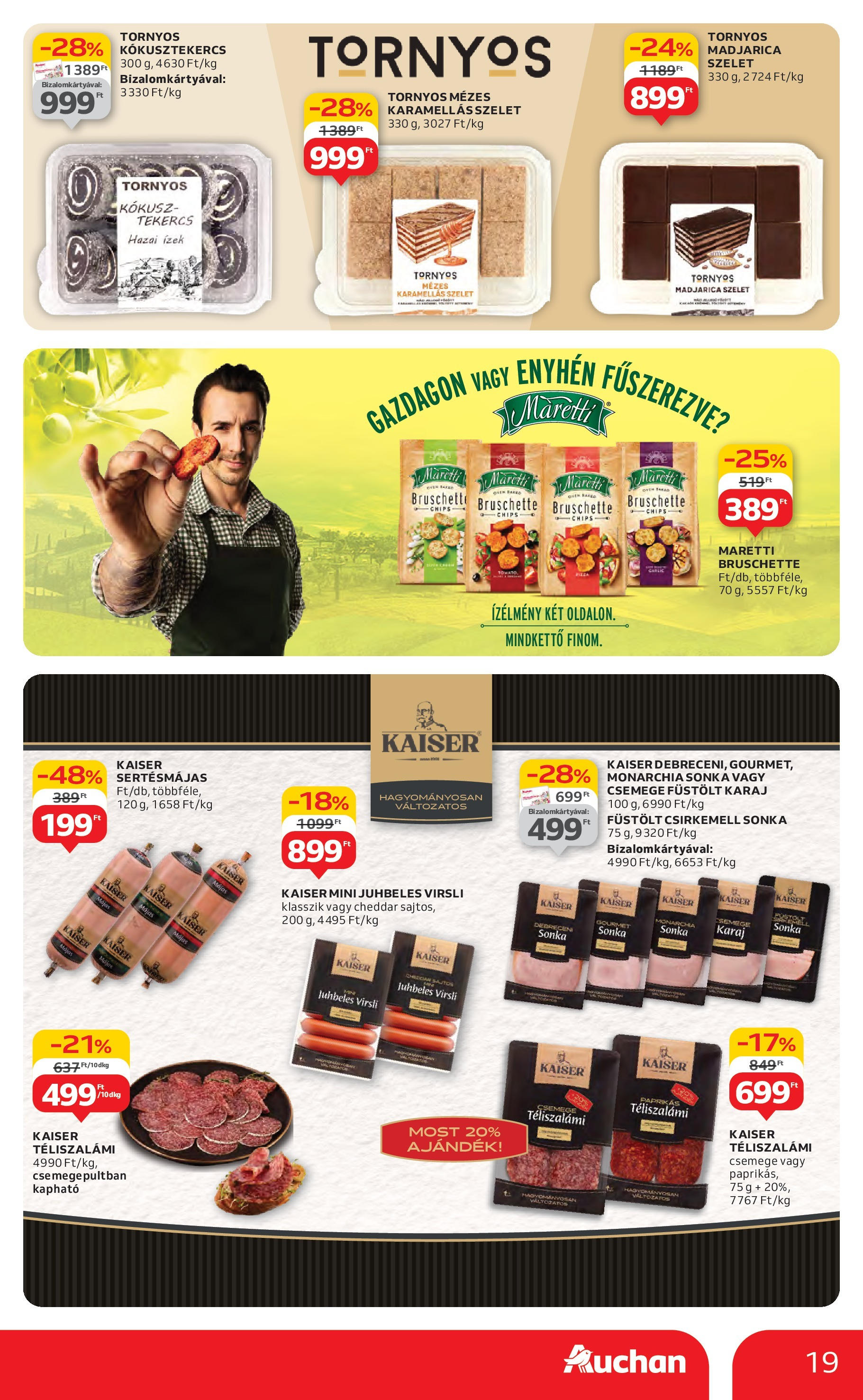 Auchan Akciós újság - 2025.07.03. -tól/töl > akció, lapozható szórólap 🛍️ | Oldal: 19 | Termékek: Kokusz, Csirkemell sonka, Cheddar, Téliszalámi