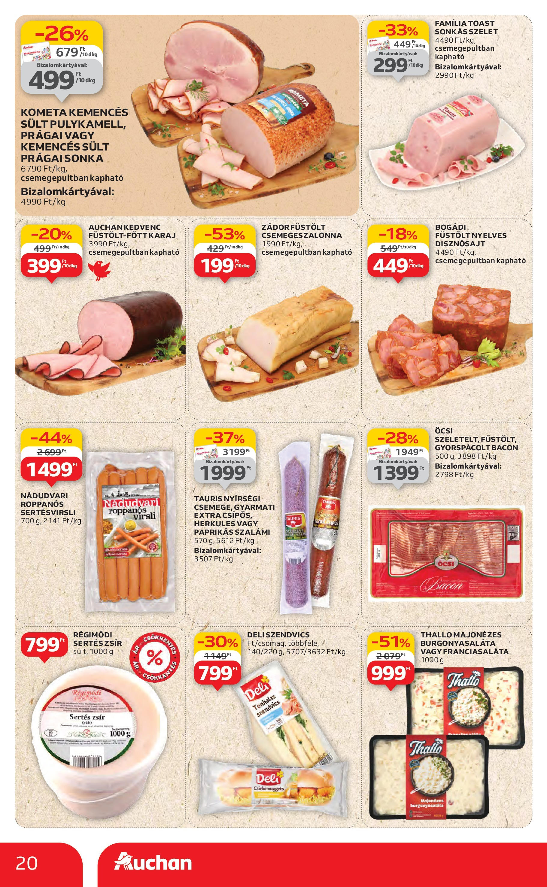 Auchan Akciós újság - 2025.07.03. -tól/töl > akció, lapozható szórólap 🛍️ | Oldal: 20 | Termékek: Szendvics, Prágai sonka, Nuggets, Sonka