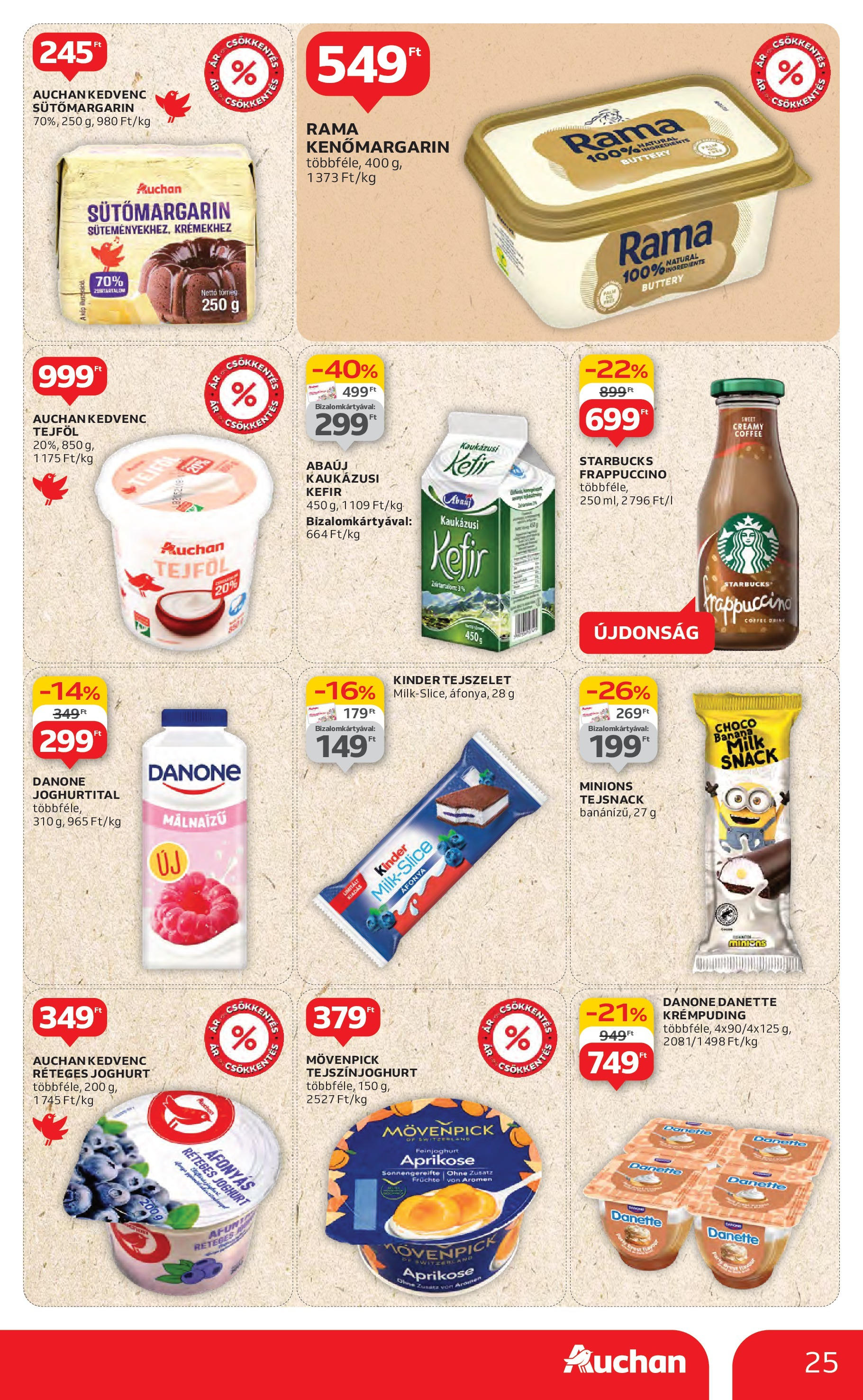 Auchan Akciós újság - 2025.07.03. -tól/töl > akció, lapozható szórólap 🛍️ | Oldal: 25 | Termékek: Áfonya, Kefir, Rama, Kaukázusi kefír