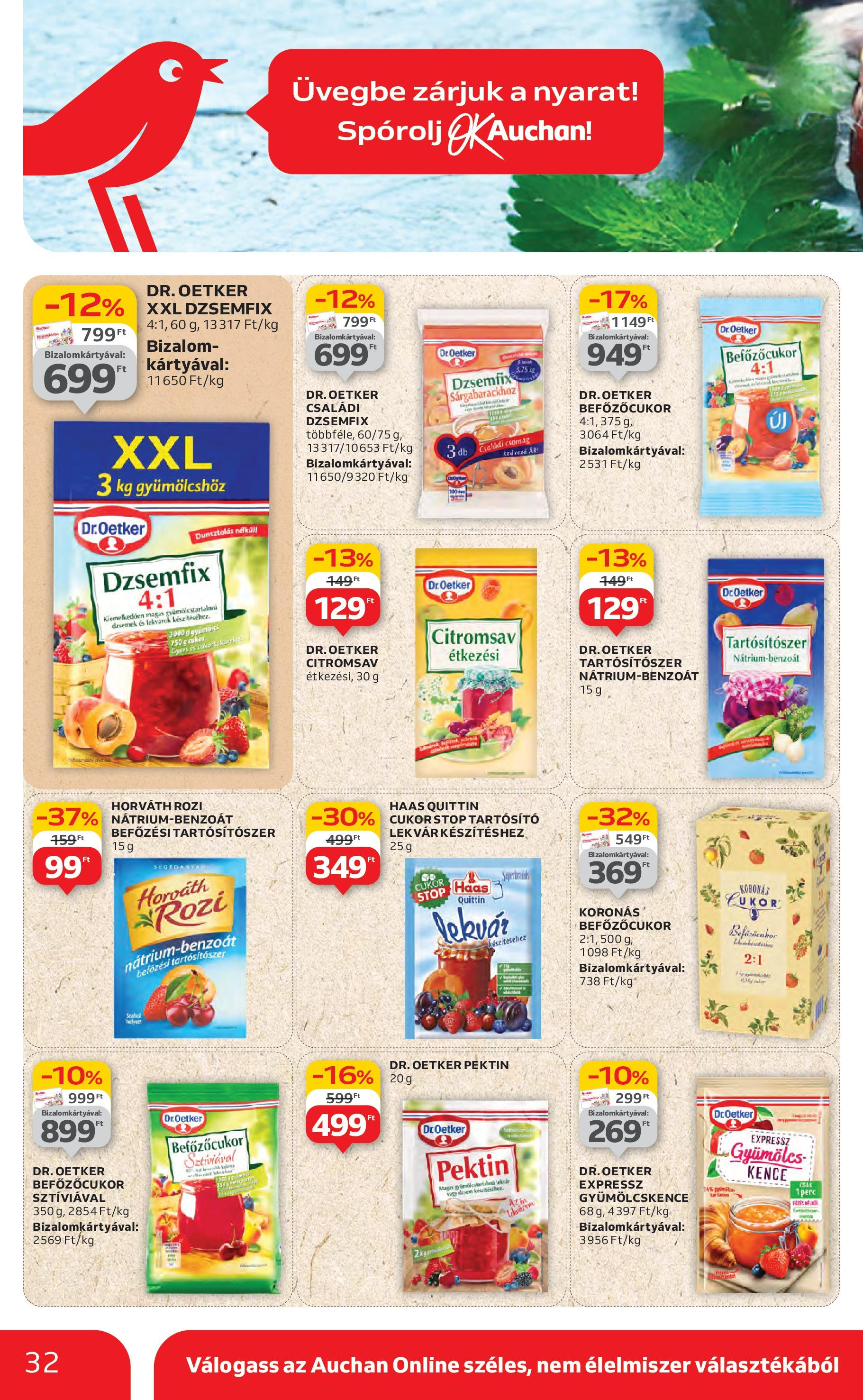 Auchan Akciós újság - 2025.07.03. -tól/töl > akció, lapozható szórólap 🛍️ | Oldal: 32 | Termékek: Gyümölcs, Lekvár, Dzsemfix, Cukor