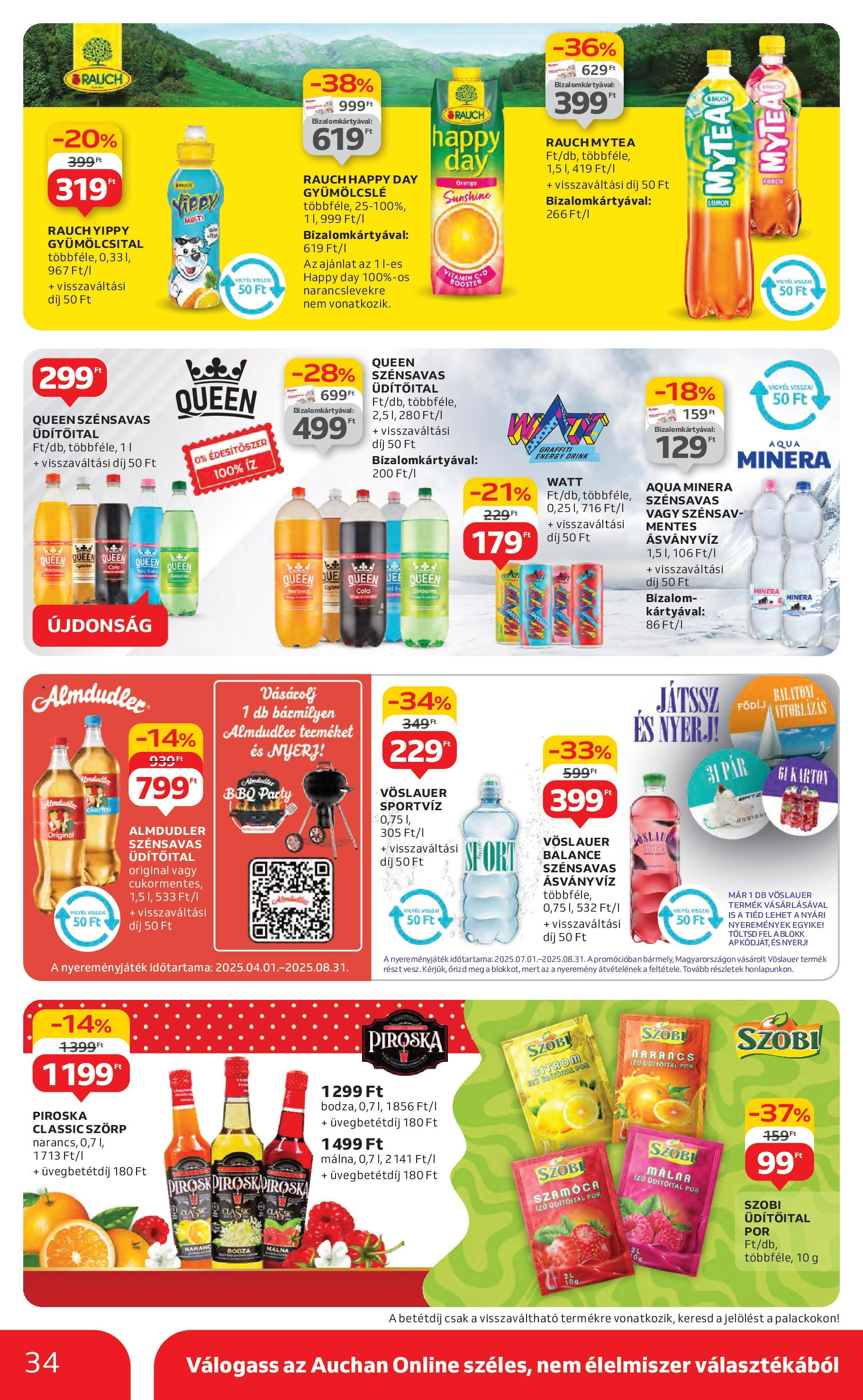 Auchan Akciós újság - 2025.07.03. -tól/töl > akció, lapozható szórólap 🛍️ | Oldal: 34 | Termékek: Gyümölcsital, Narancs, Tea, Citrom