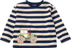 ALANA Langarmshirt mit Traktor-Applikation, blau + beige, Gr. 92 92