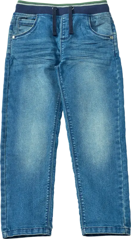 ALANA Jeans mit geradem Schnitt & Rippbund mit Kordel, blau, Gr.104