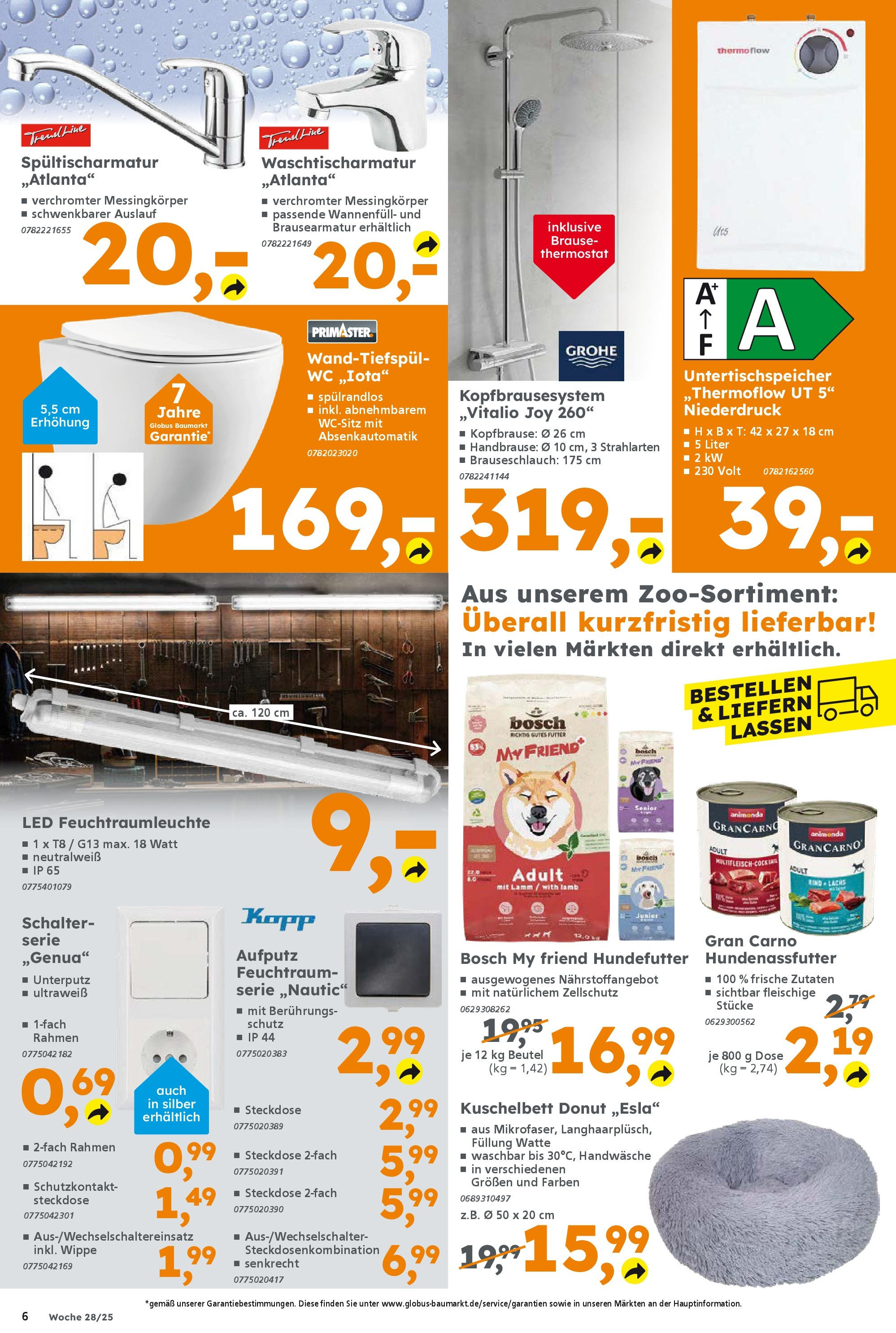 Globus Baumarkt prospekt Homburg	 (ab 06.07.2025) zum Blättern | Seite: 6 | Produkte: Bosch, Steckdose