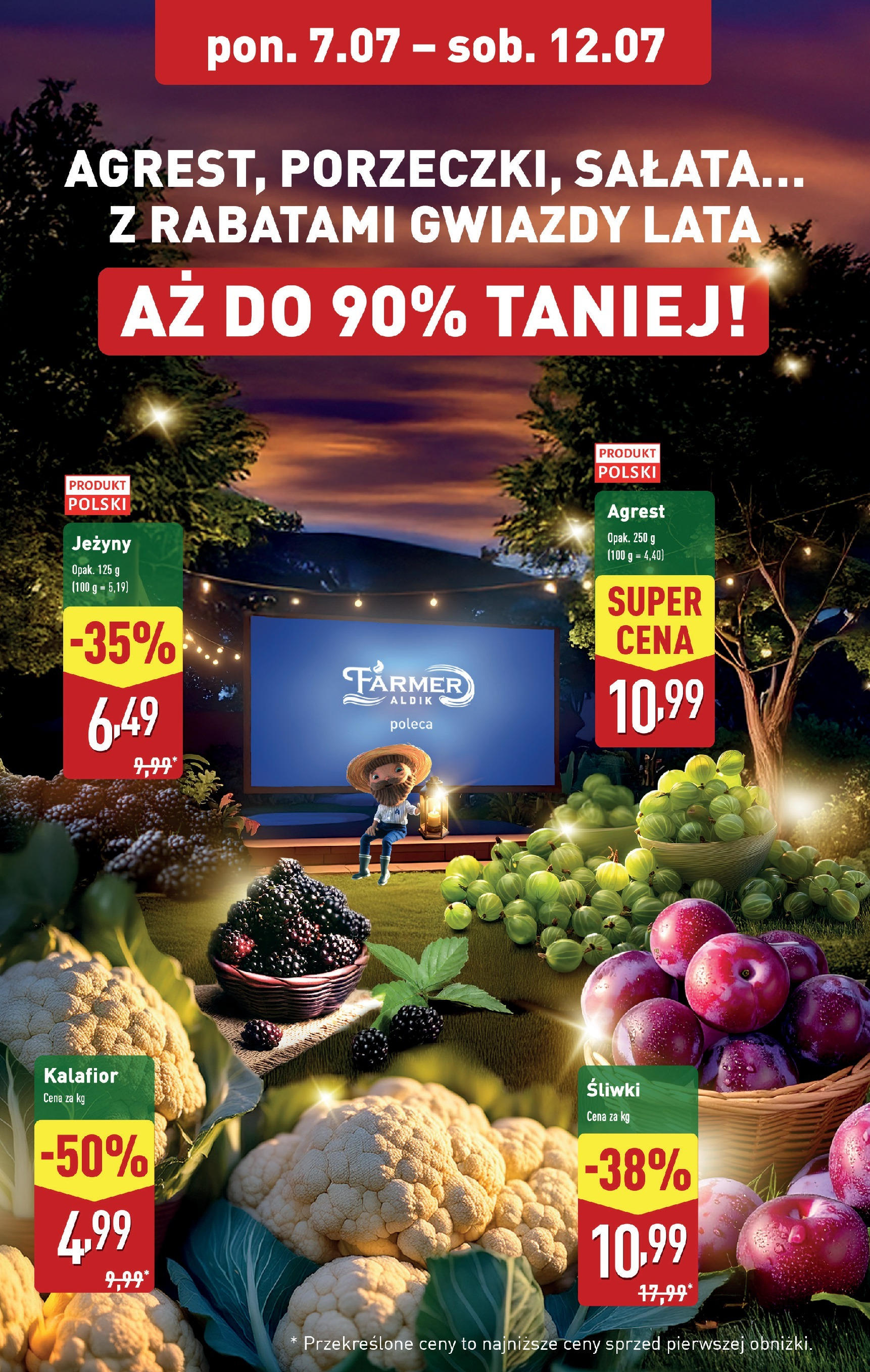 Aldi Gazetka od 07.07.2025 - Ulotka PDF, promocje | Strona: 4 | Produkty: Kalafior, Jeżyny, Agrest, Śliwki