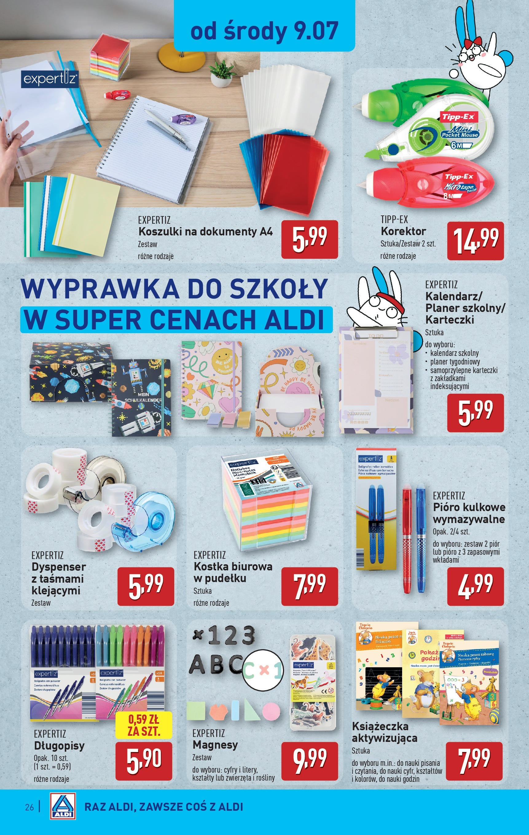 Aldi Gazetka od 07.07.2025 - Ulotka PDF, promocje | Strona: 26 | Produkty: Kalendarz, Rosliny, Korektor, Kalendarz szkolny