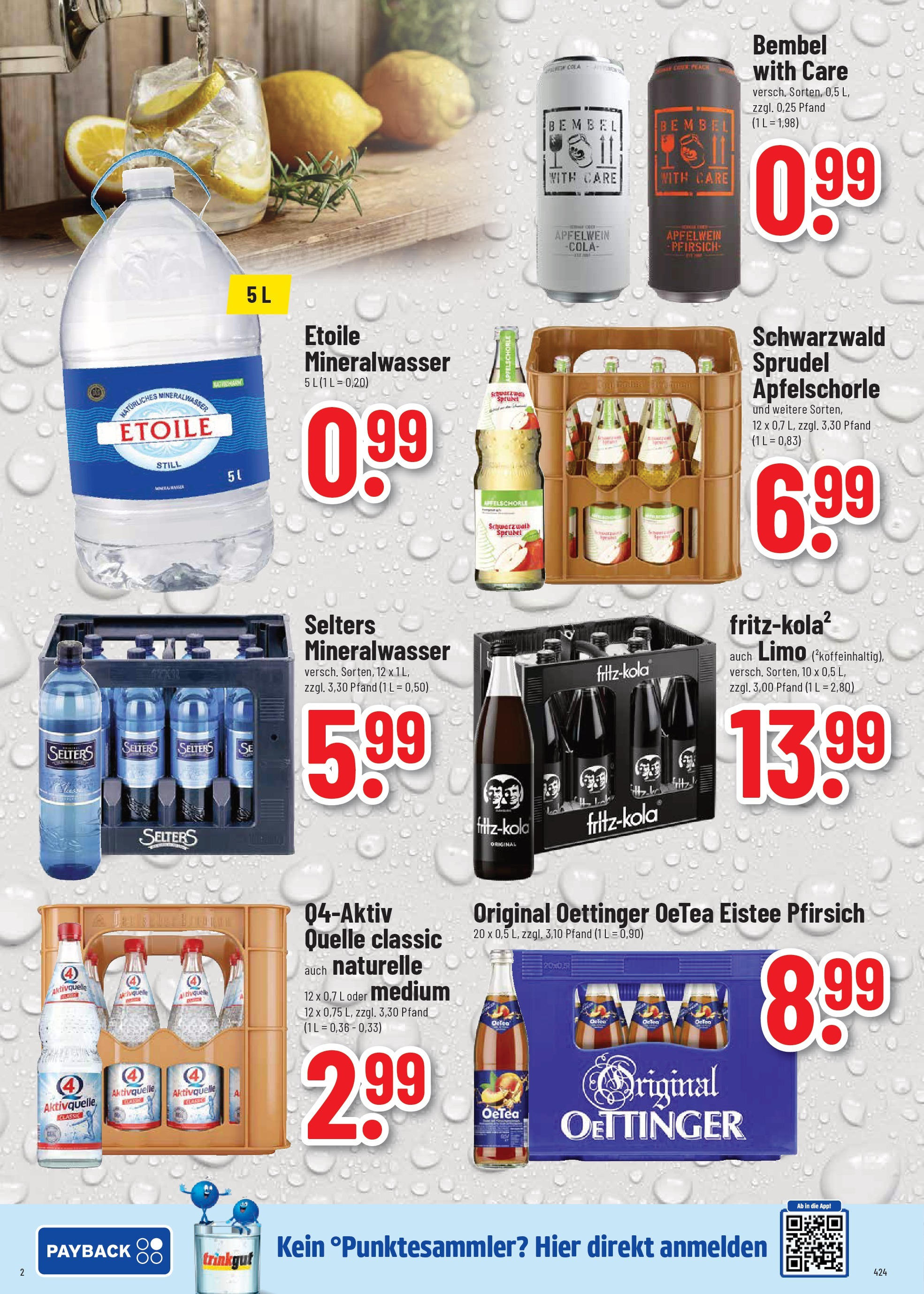 Trinkgut prospekt Worms	 (ab 06.07.2025) » Angebote online | Seite: 2 | Produkte: Cola, Oettinger, Mineralwasser, Pfirsich
