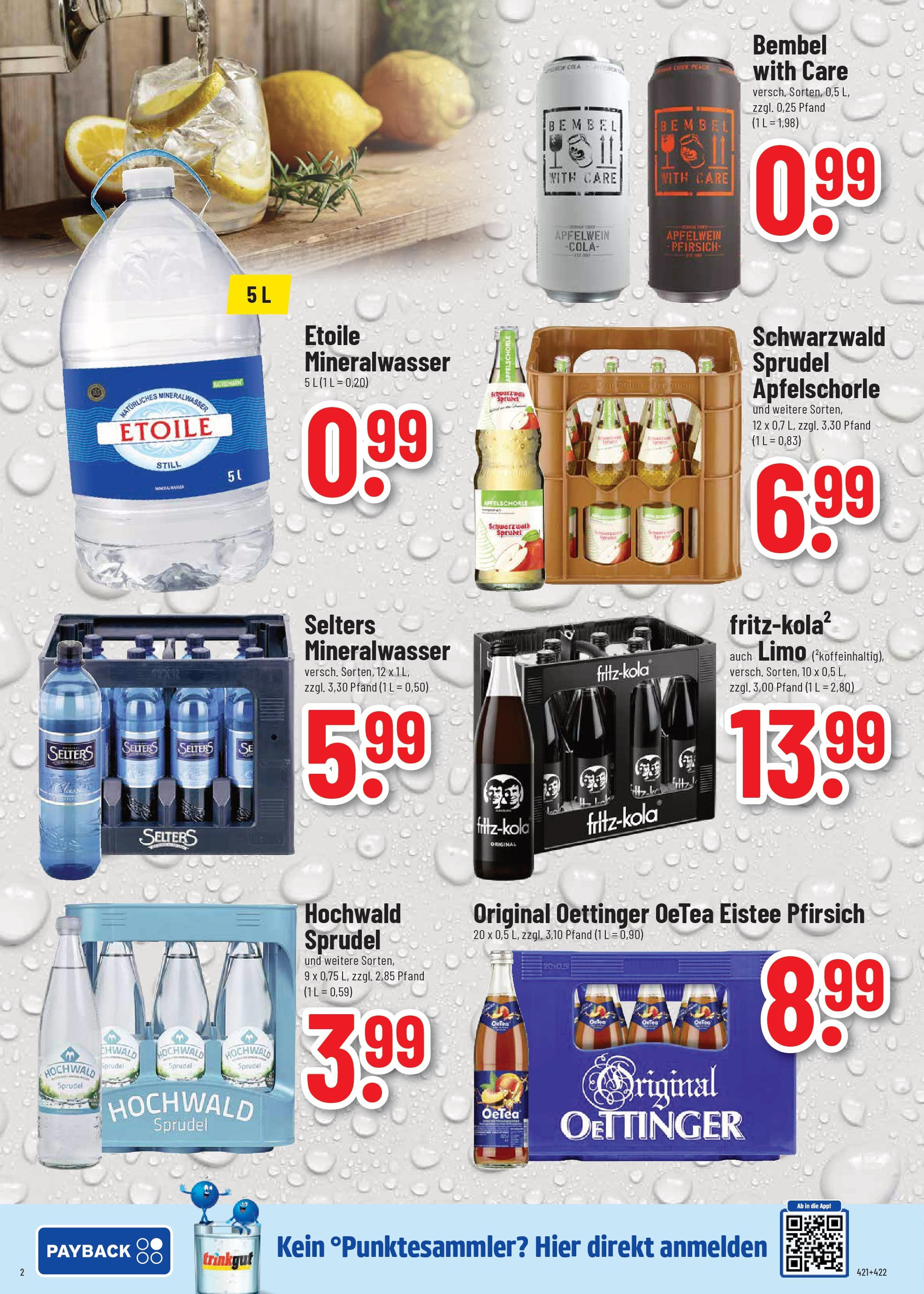 Trinkgut prospekt Dillingen	 (ab 06.07.2025) » Angebote online | Seite: 2 | Produkte: Cola, Oettinger, Mineralwasser, Pfirsich