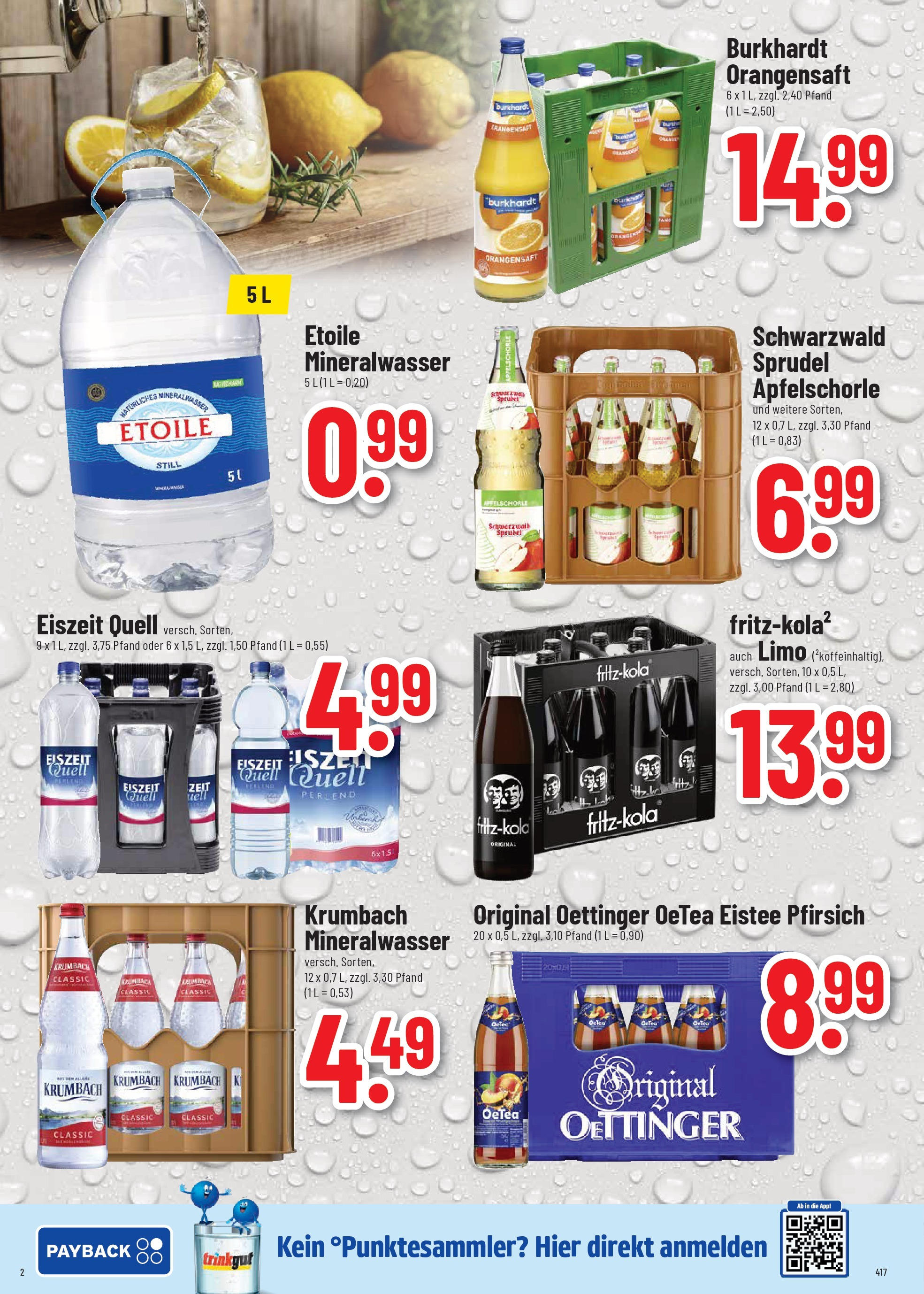 Trinkgut prospekt Weissach Im Tal	 (ab 06.07.2025) » Angebote online | Seite: 2 | Produkte: Oettinger, Orangensaft, Mineralwasser, Pfirsich