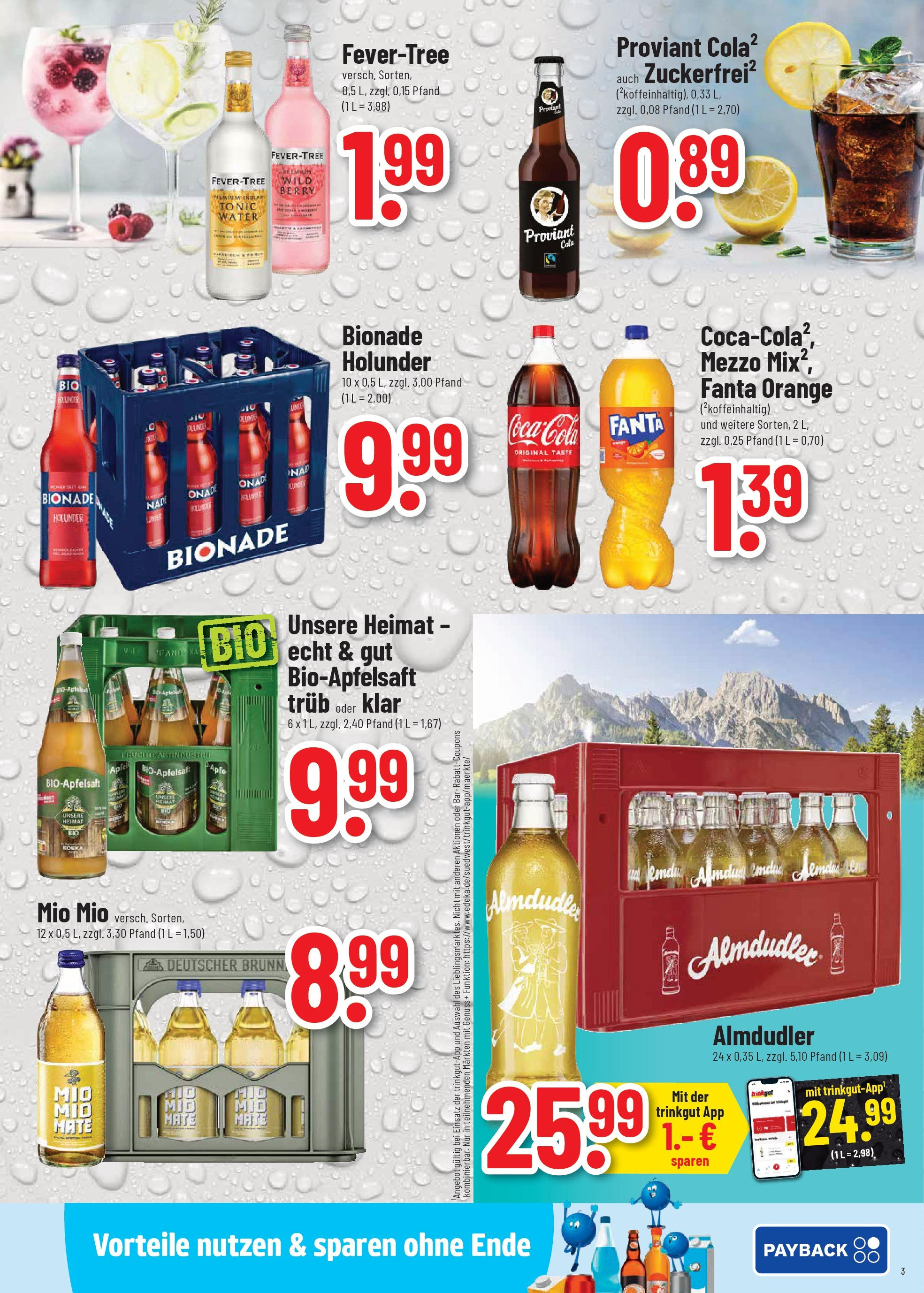 Trinkgut prospekt Dillingen	 (ab 06.07.2025) » Angebote online | Seite: 3 | Produkte: Coca cola, Fanta, Cola, Äpfel