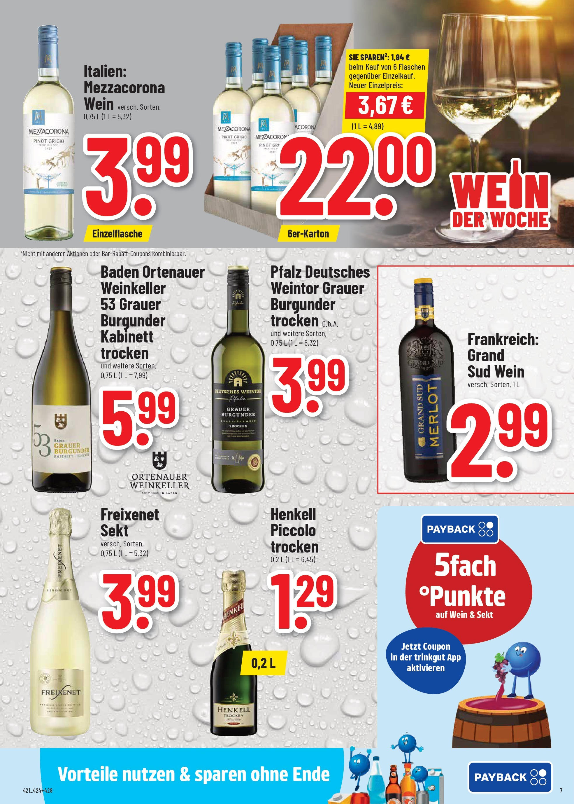 Trinkgut prospekt Dillingen	 (ab 06.07.2025) » Angebote online | Seite: 7 | Produkte: Sekt, Merlot, Grand sud, Wein