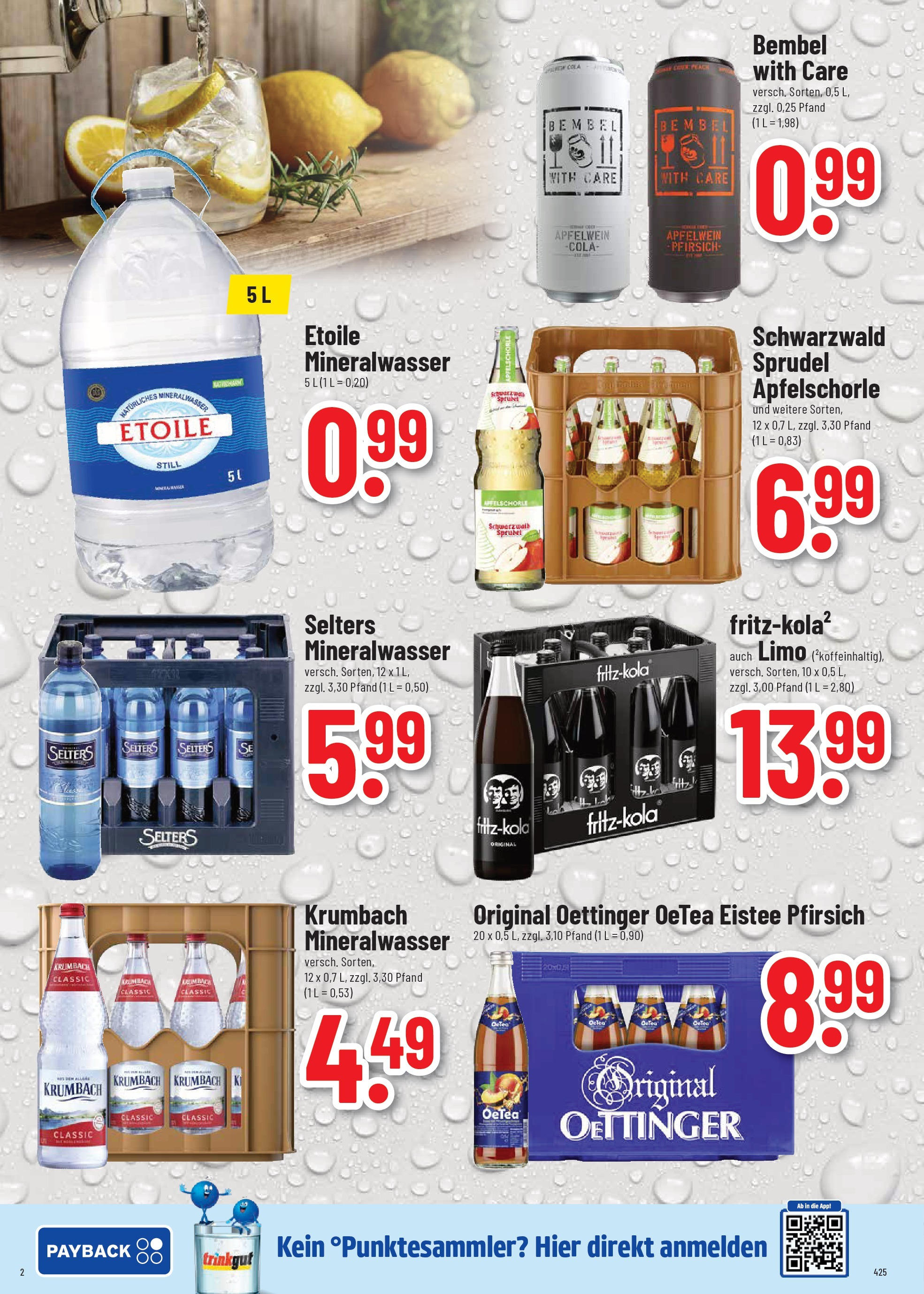 Trinkgut prospekt St. Leon-Rot	 (ab 06.07.2025) » Angebote online | Seite: 2 | Produkte: Cola, Oettinger, Mineralwasser, Pfirsich