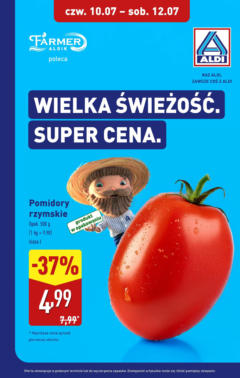 Pogląd oferty "Aldi Gazetka - Promocja pomidory" - ważna od 10.07.2025