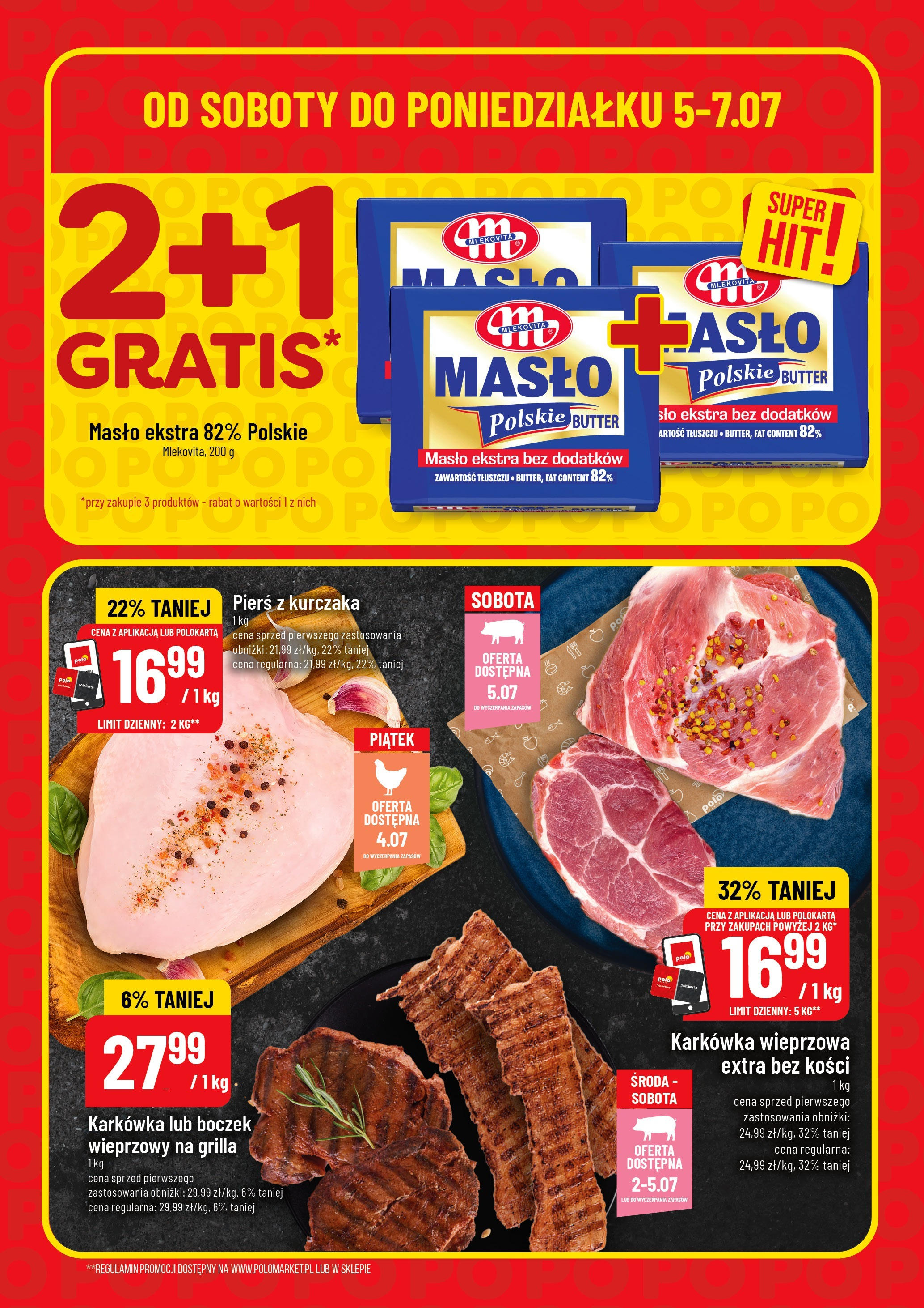 POLOmarket gazetka od jutra (03.07.2025) - Nowa PDF | Strona: 4 | Produkty: Karkówka wieprzowa, Boczek wieprzowy, Boczek, Masło