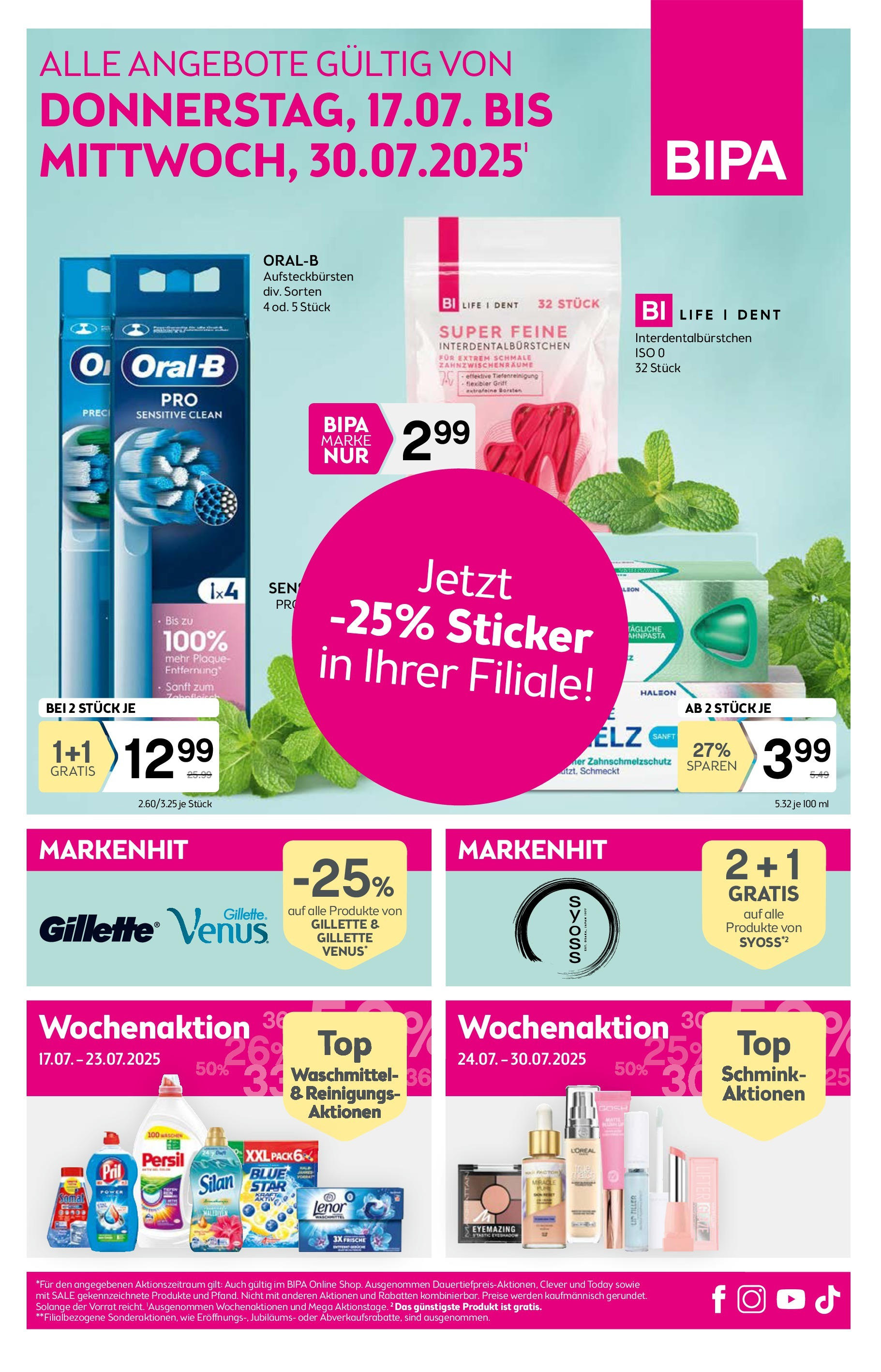 Bipa Flugblatt - Wilhelmsburg von 17.07.2025 - Aktuelle Angebote | Seite: 1 | Produkte: Waschmittel