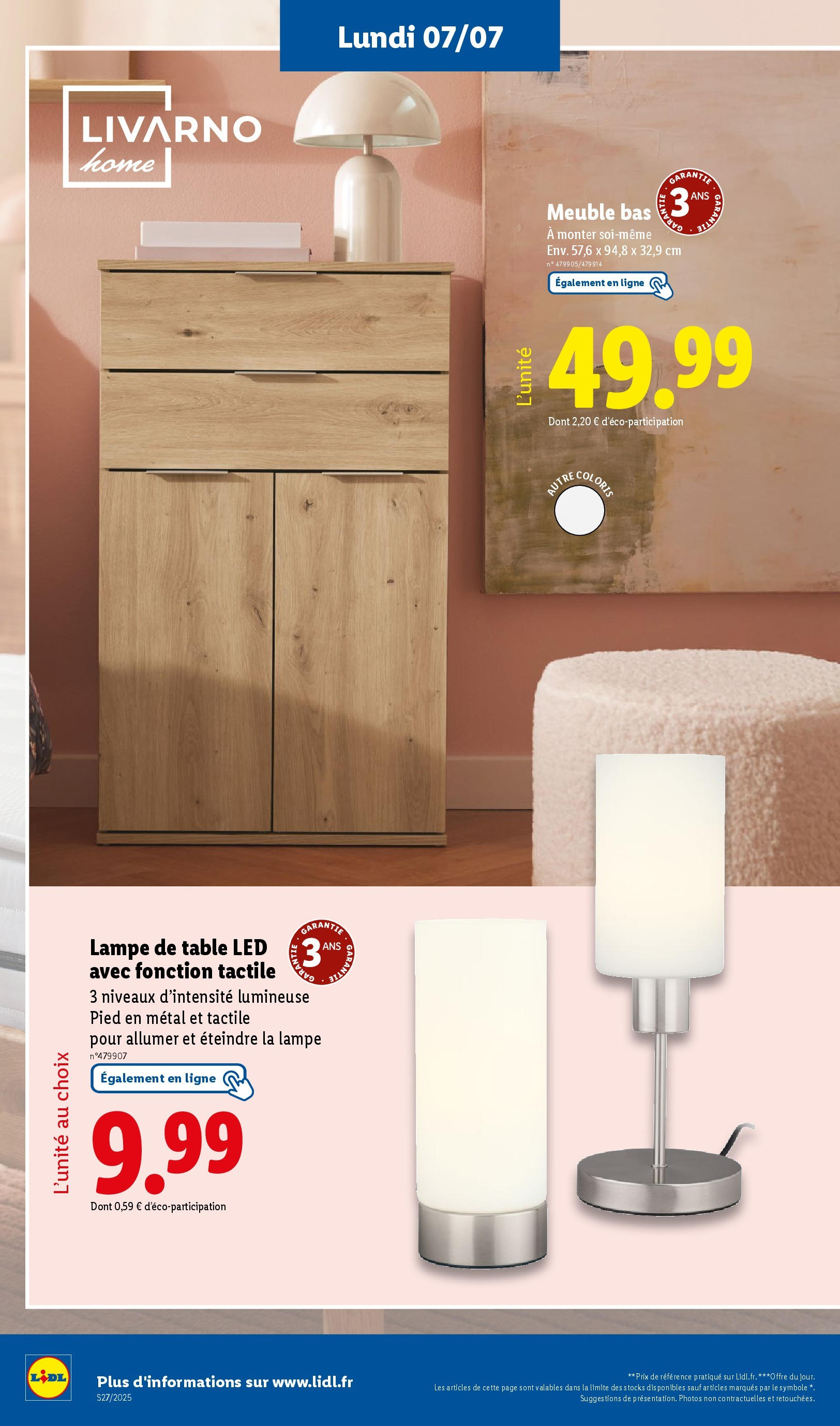 Catalogue LIDL du 05/07/2025 | Promo prospectus en ligne | Page: 10 | Produits: Meuble, Meuble bas, Table, Lampe