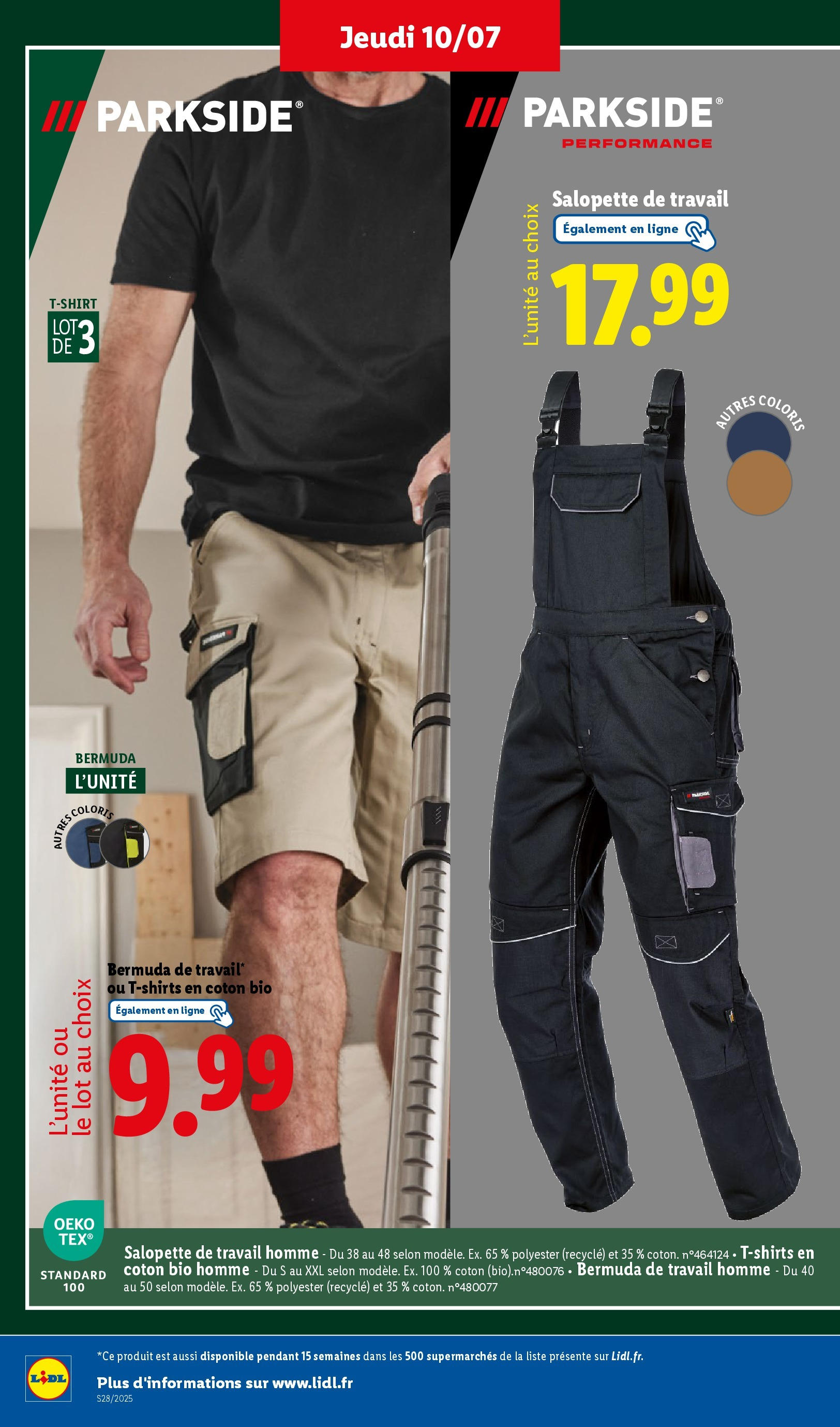 Catalogue LIDL du 09/07/2025 | Promo prospectus en ligne | Page: 42 | Produits: Bermuda, Salopette, Coton, T-shirt Catalogue LIDL du 09/07/2025 | Promo prospectus en ligne | Page: 42 | Produits: Bermuda, Salopette, Coton, T-shirt