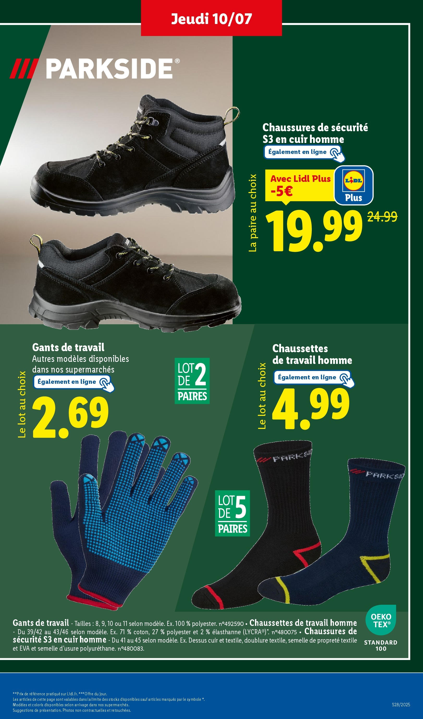 Catalogue LIDL du 09/07/2025 | Promo prospectus en ligne | Page: 43 | Produits: Chaussures de sécurité, Gants Catalogue LIDL du 09/07/2025 | Promo prospectus en ligne | Page: 43 | Produits: Chaussures de sécurité, Gants