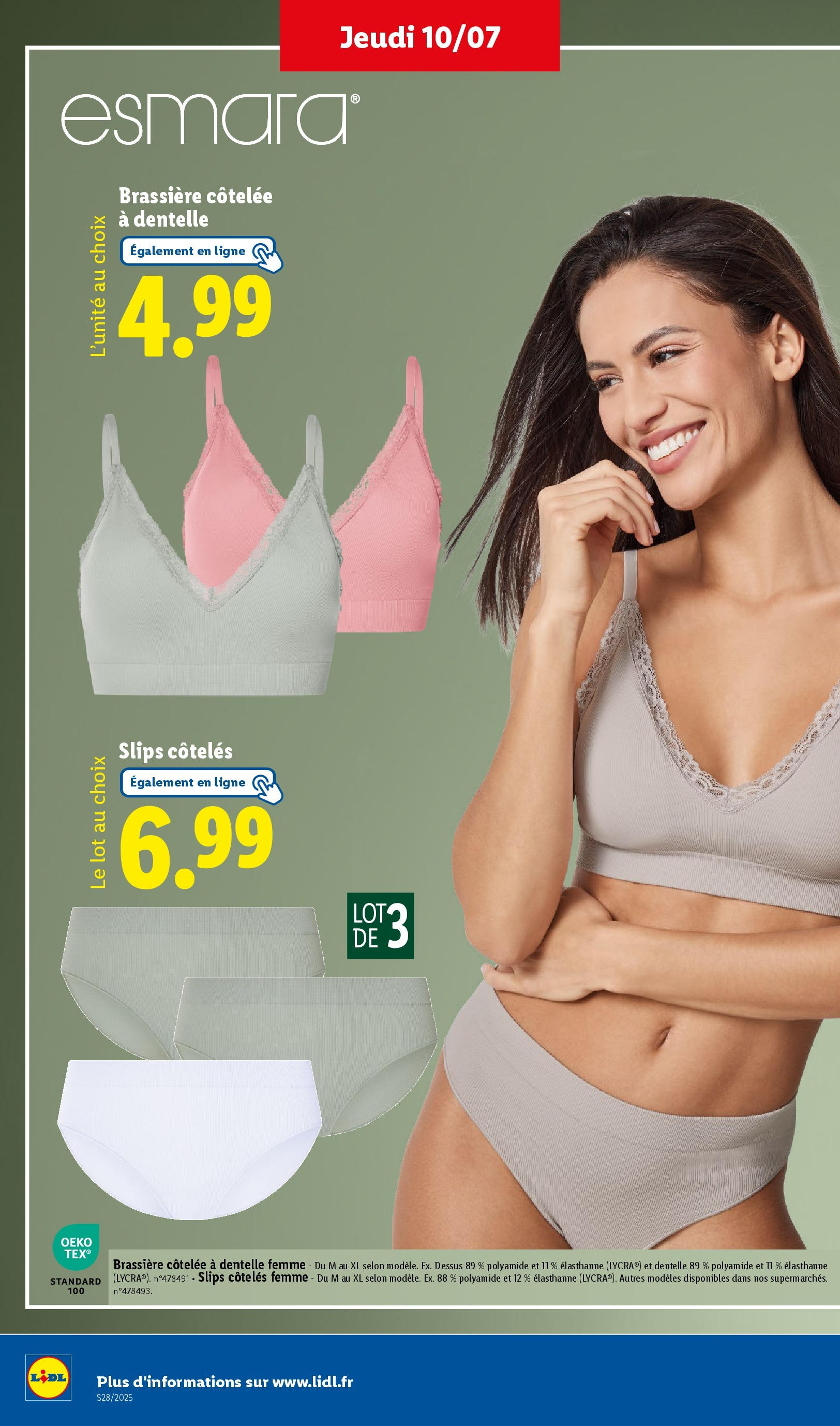 Catalogue LIDL du 09/07/2025 | Promo prospectus en ligne | Page: 44 | Produits: Slips Catalogue LIDL du 09/07/2025 | Promo prospectus en ligne | Page: 44 | Produits: Slips