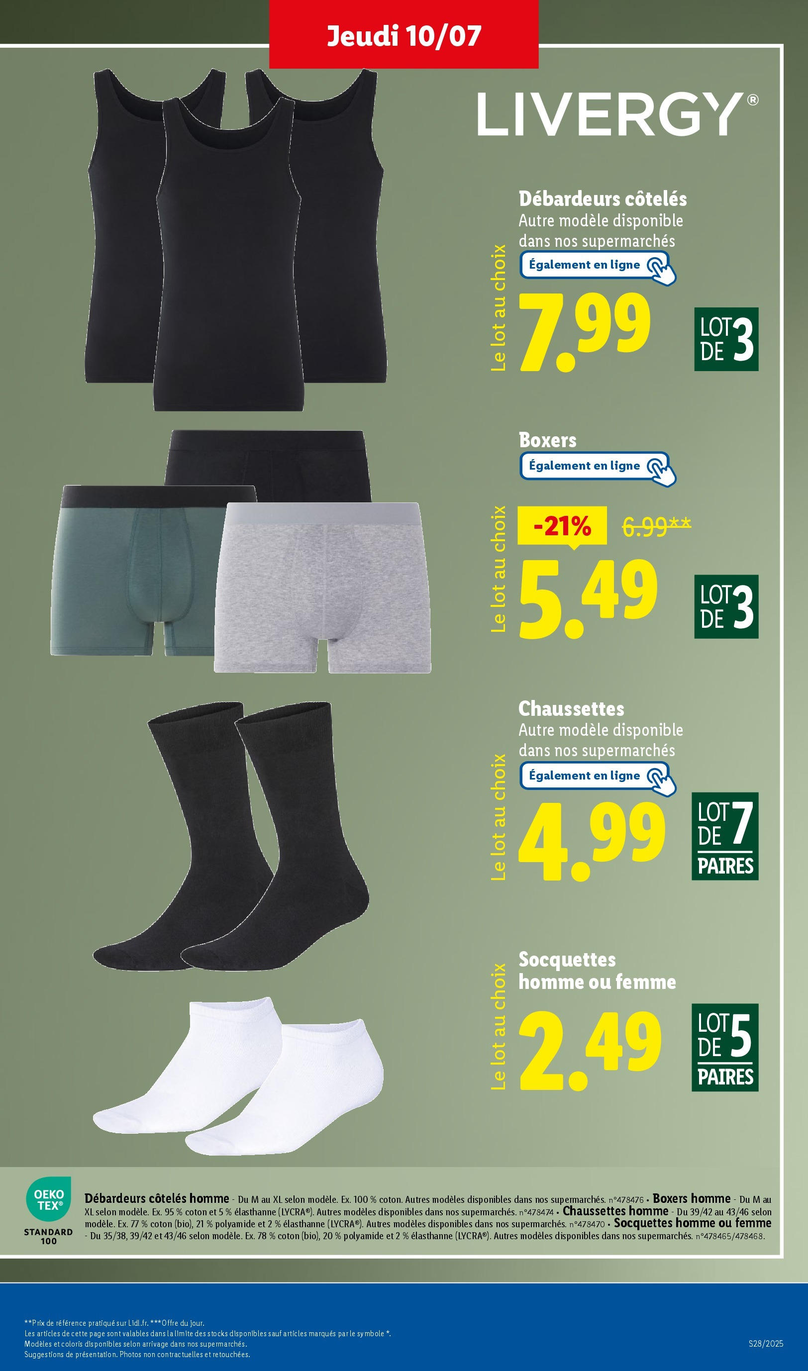 Catalogue LIDL du 09/07/2025 | Promo prospectus en ligne | Page: 45 | Produits: Coton Catalogue LIDL du 09/07/2025 | Promo prospectus en ligne | Page: 45 | Produits: Coton