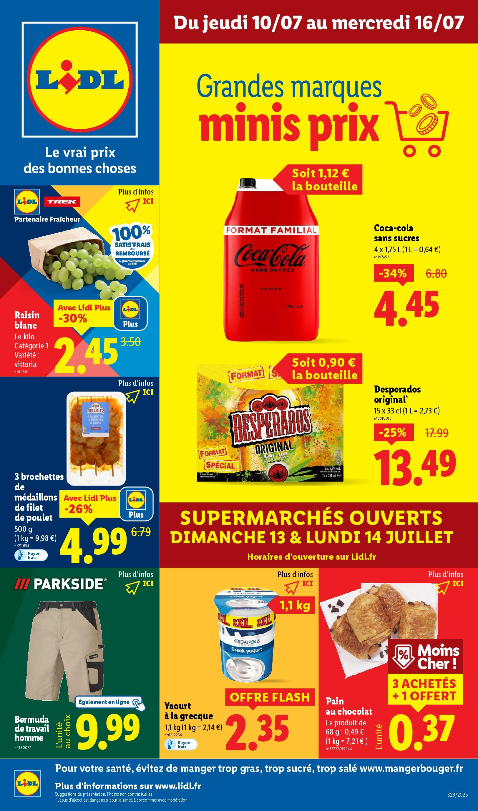 Catalogue LIDL du 09/07/2025 | Promo prospectus en ligne | Page: 1 | Produits: Bermuda, Desperados, Raisin, Coca cola Catalogue LIDL du 09/07/2025 | Promo prospectus en ligne | Page: 1 | Produits: Bermuda, Desperados, Raisin, Coca cola