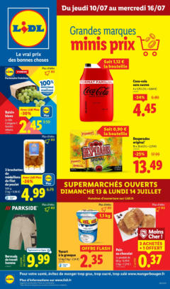 LIDL - Prévisualisation de LIDL - Retrouvez vos marques préférées du quotidien à prix minis en supermarché Lidl ! valide à partir de 09.07.2025