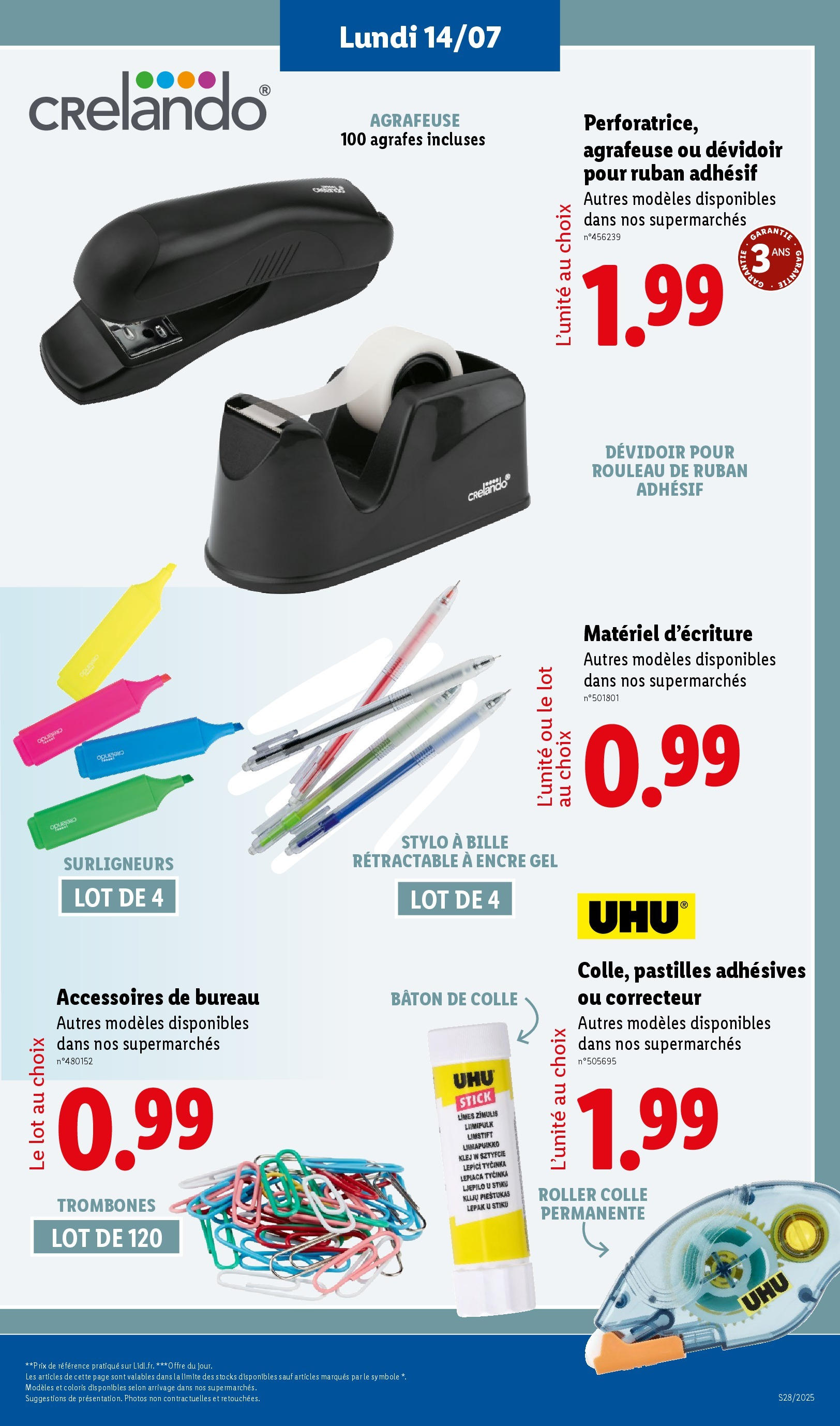 Catalogue LIDL du 09/07/2025 | Promo prospectus en ligne | Page: 61 | Produits: Rouleau, Stylo, Agrafeuse, Colle Catalogue LIDL du 09/07/2025 | Promo prospectus en ligne | Page: 61 | Produits: Rouleau, Stylo, Agrafeuse, Colle