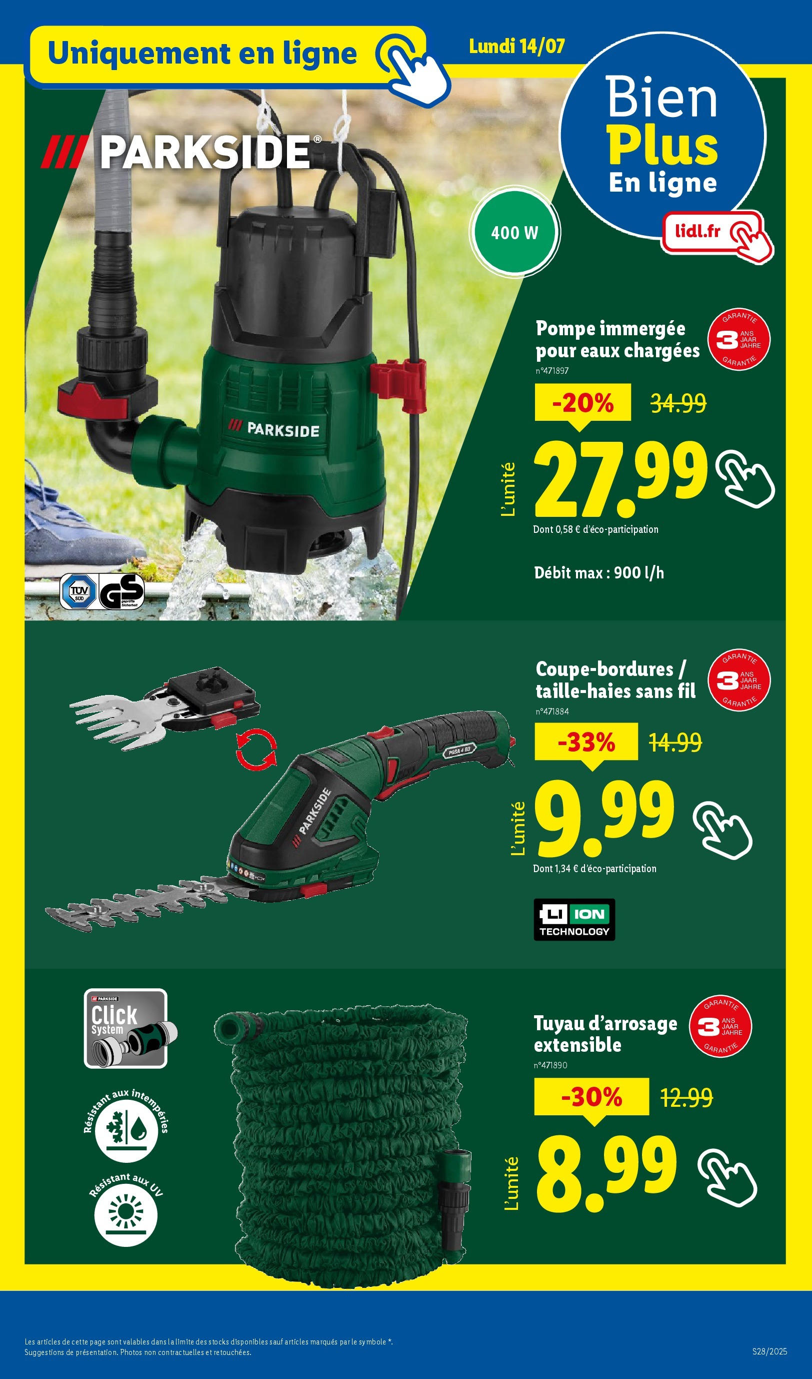 Catalogue LIDL du 09/07/2025 | Promo prospectus en ligne | Page: 67 | Produits: Tuyau d'arrosage extensible, Tuyau, Tuyau d’arrosage Catalogue LIDL du 09/07/2025 | Promo prospectus en ligne | Page: 67 | Produits: Tuyau d'arrosage extensible, Tuyau, Tuyau d’arrosage