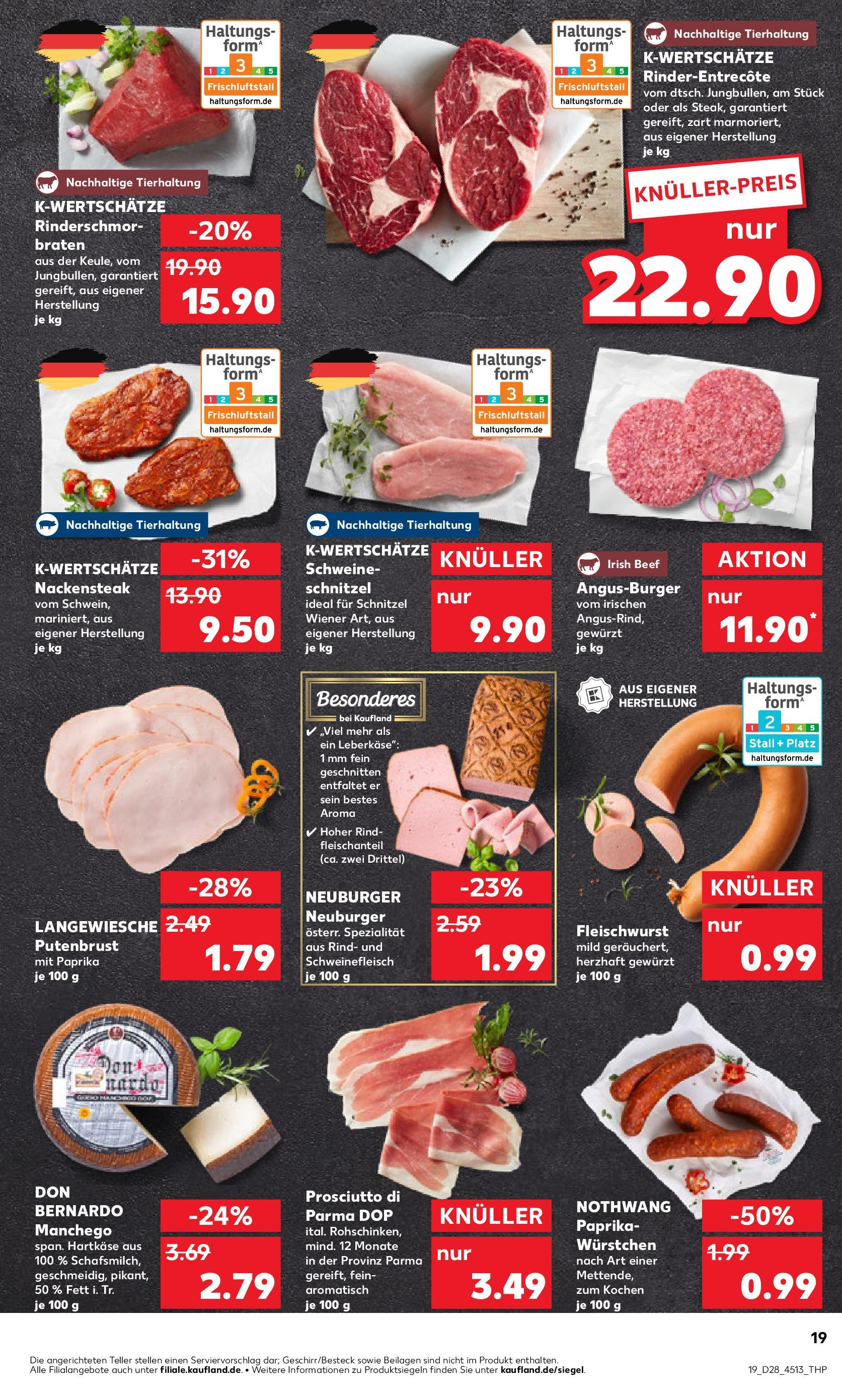 Prospekt Kaufland ab 09.07.2025 » Angebote Online zum Blättern | Seite: 19 | Produkte: Schnitzel, Paprika, Schweinefleisch, Leberkase