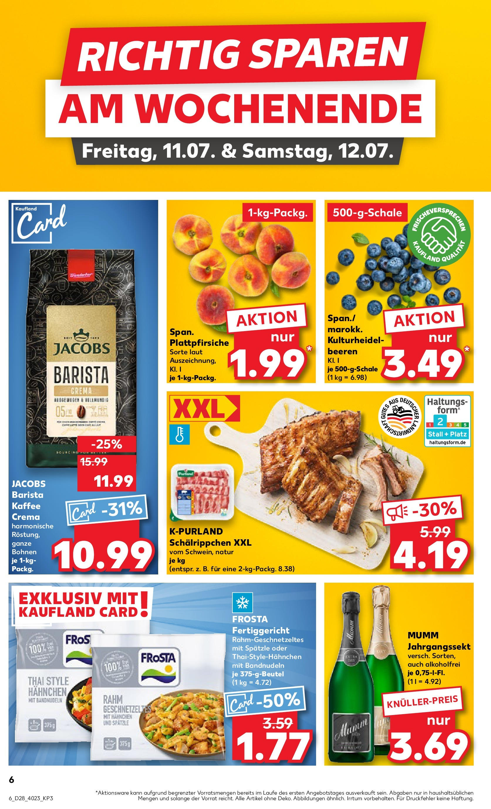Prospekt Kaufland ab 09.07.2025 » Angebote Online zum Blättern | Seite: 6 | Produkte: Hahnchen, Kaffee, Frosta
