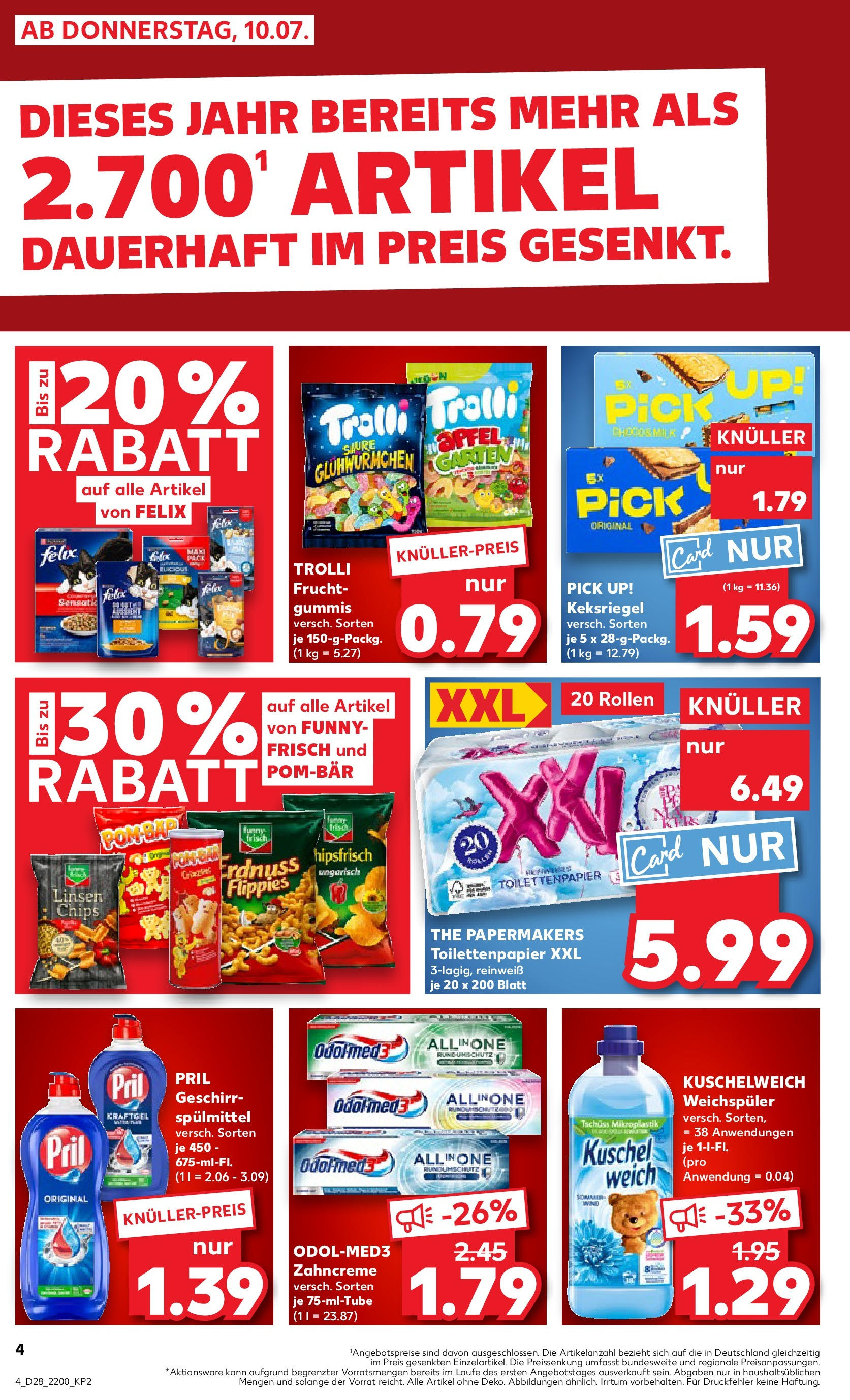 Prospekt Kaufland ab 09.07.2025 » Angebote Online zum Blättern | Seite: 4 | Produkte: Kuschelweich, Äpfel, POM-BÄR, Weichspüler
