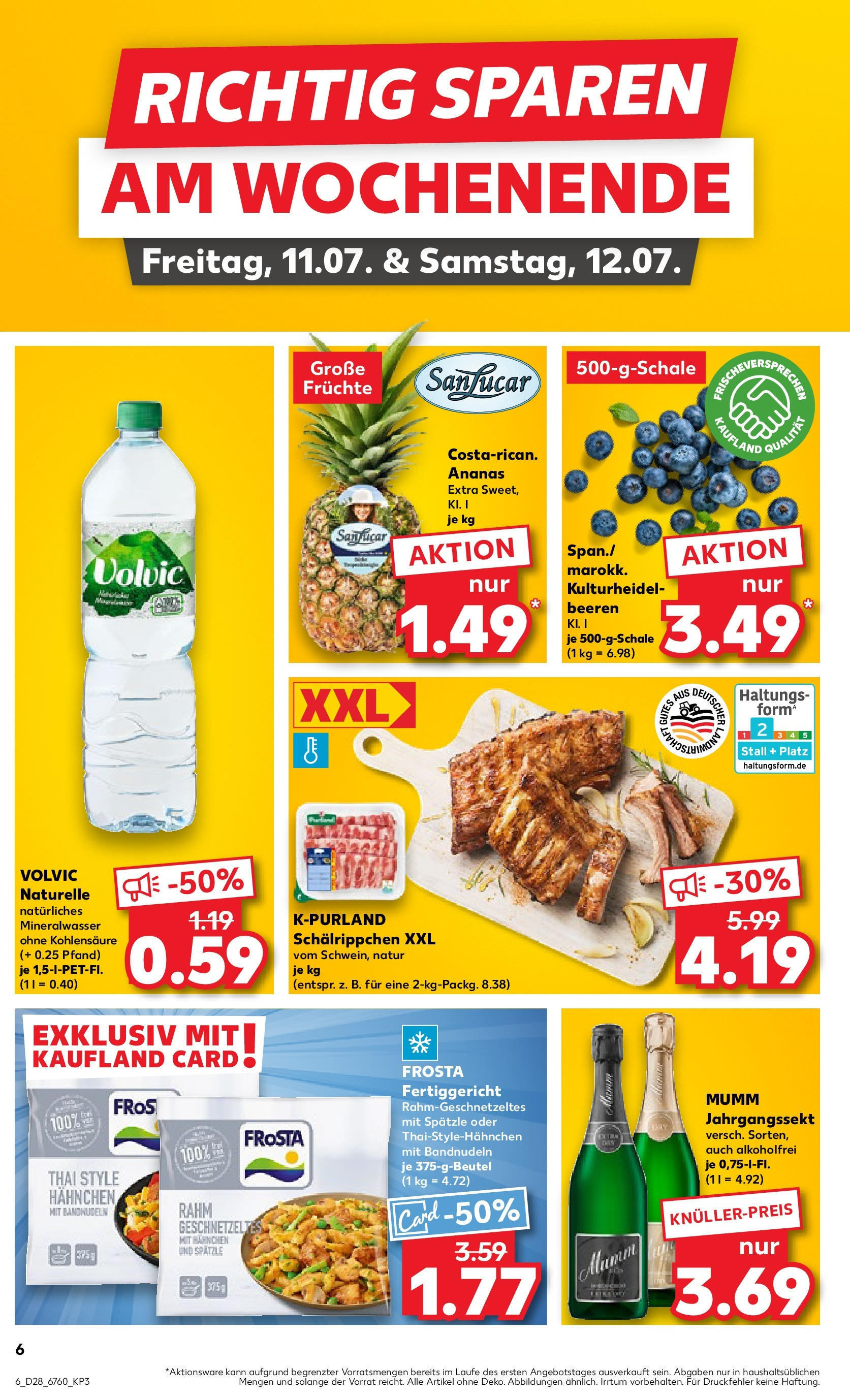 Prospekt Kaufland ab 09.07.2025 » Angebote Online zum Blättern | Seite: 6 | Produkte: Hahnchen, Ananas, Mineralwasser, Volvic