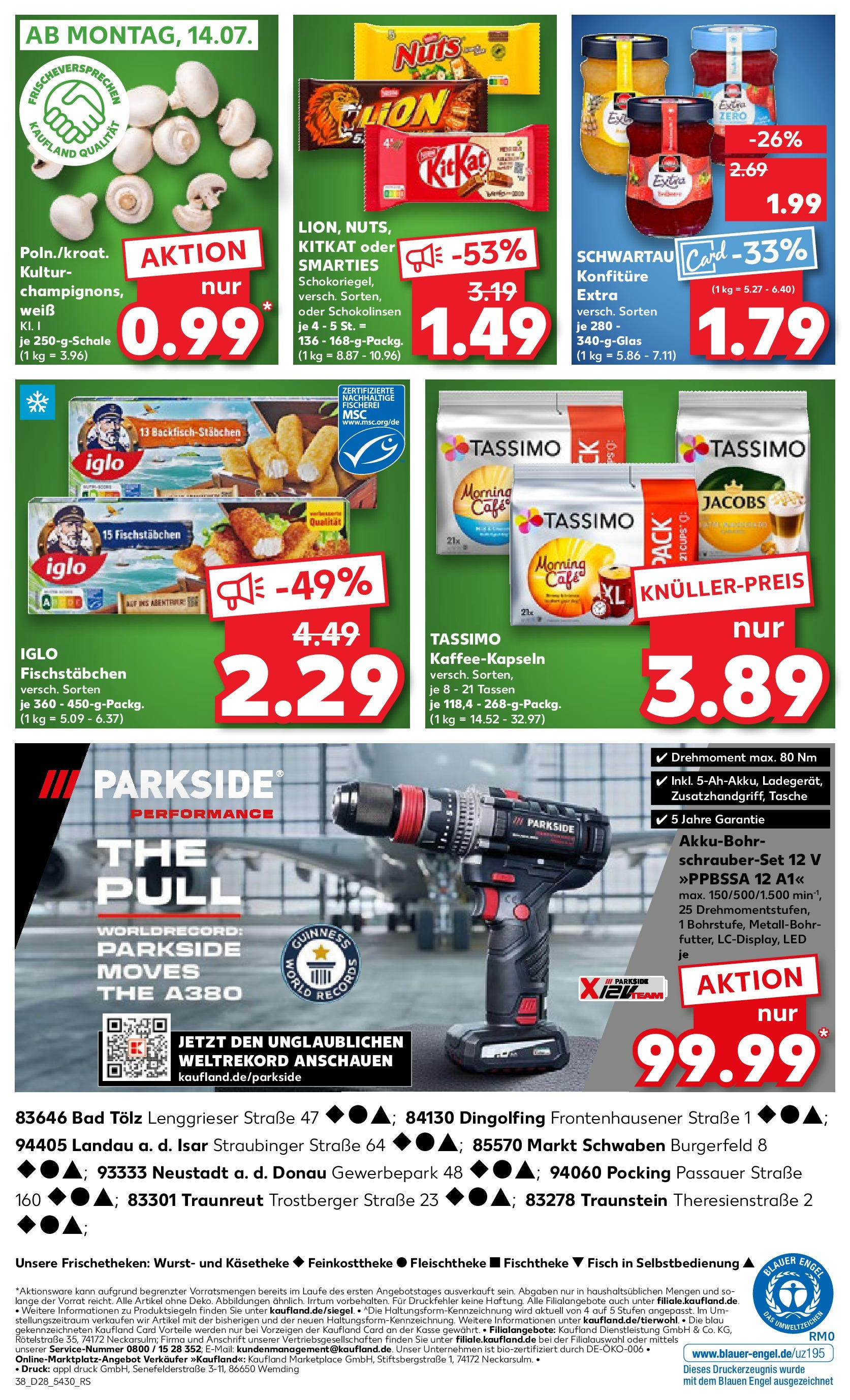 Prospekt Kaufland ab 09.07.2025 » Angebote Online zum Blättern | Seite: 38 | Produkte: Iglo, Fisch, Fischstabchen, Wurst