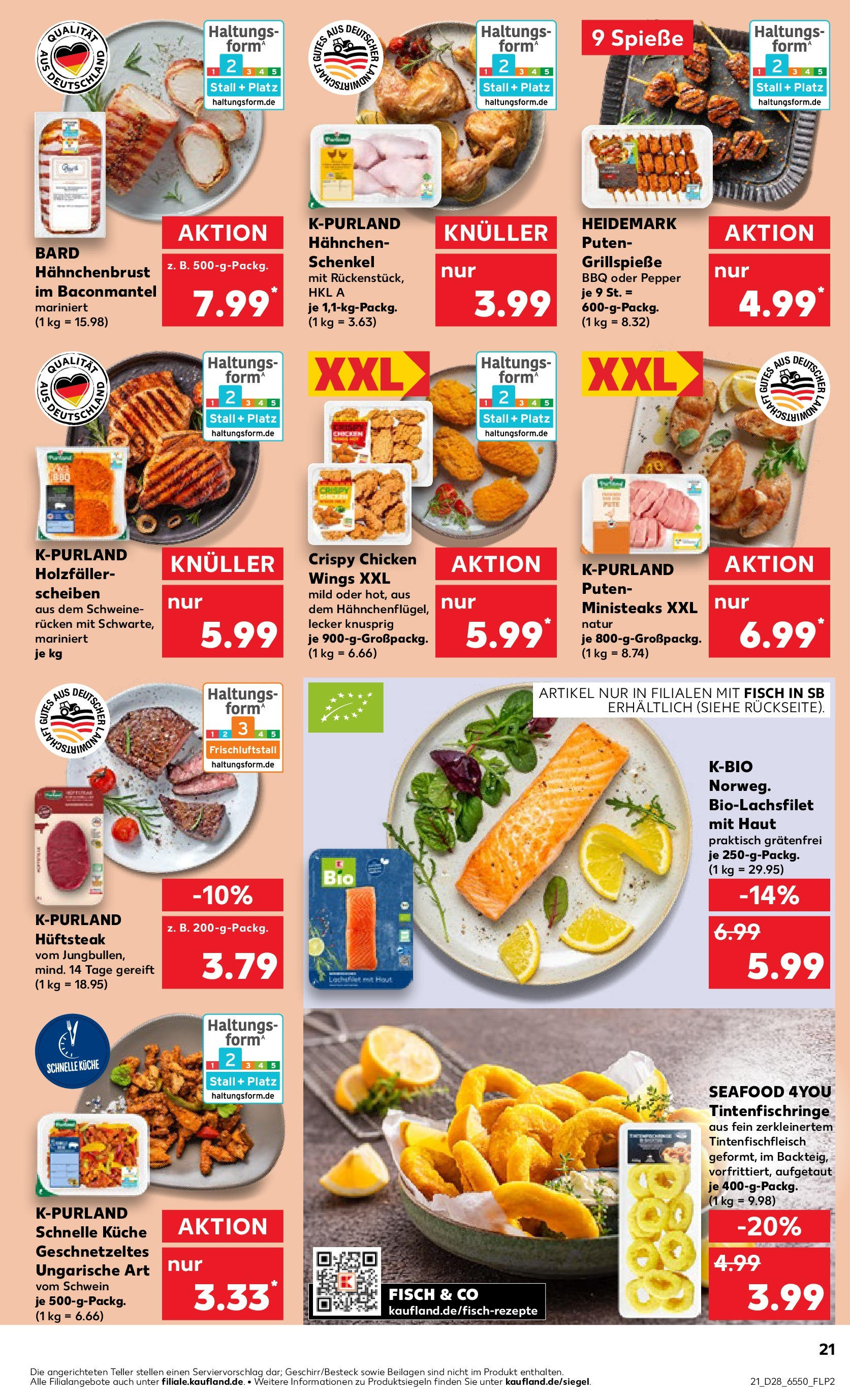 Prospekt Kaufland ab 09.07.2025 » Angebote Online zum Blättern | Seite: 21 | Produkte: Hahnchen, Küche, Spieße, Fisch