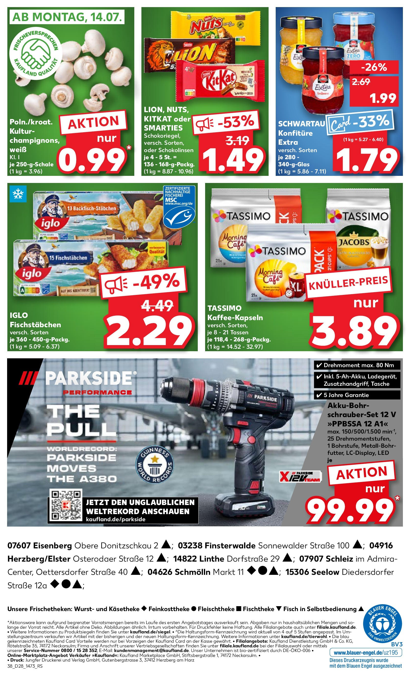 Prospekt Kaufland ab 09.07.2025 » Angebote Online zum Blättern | Seite: 38 | Produkte: Tasche, Iglo, Wurst, Tassimo