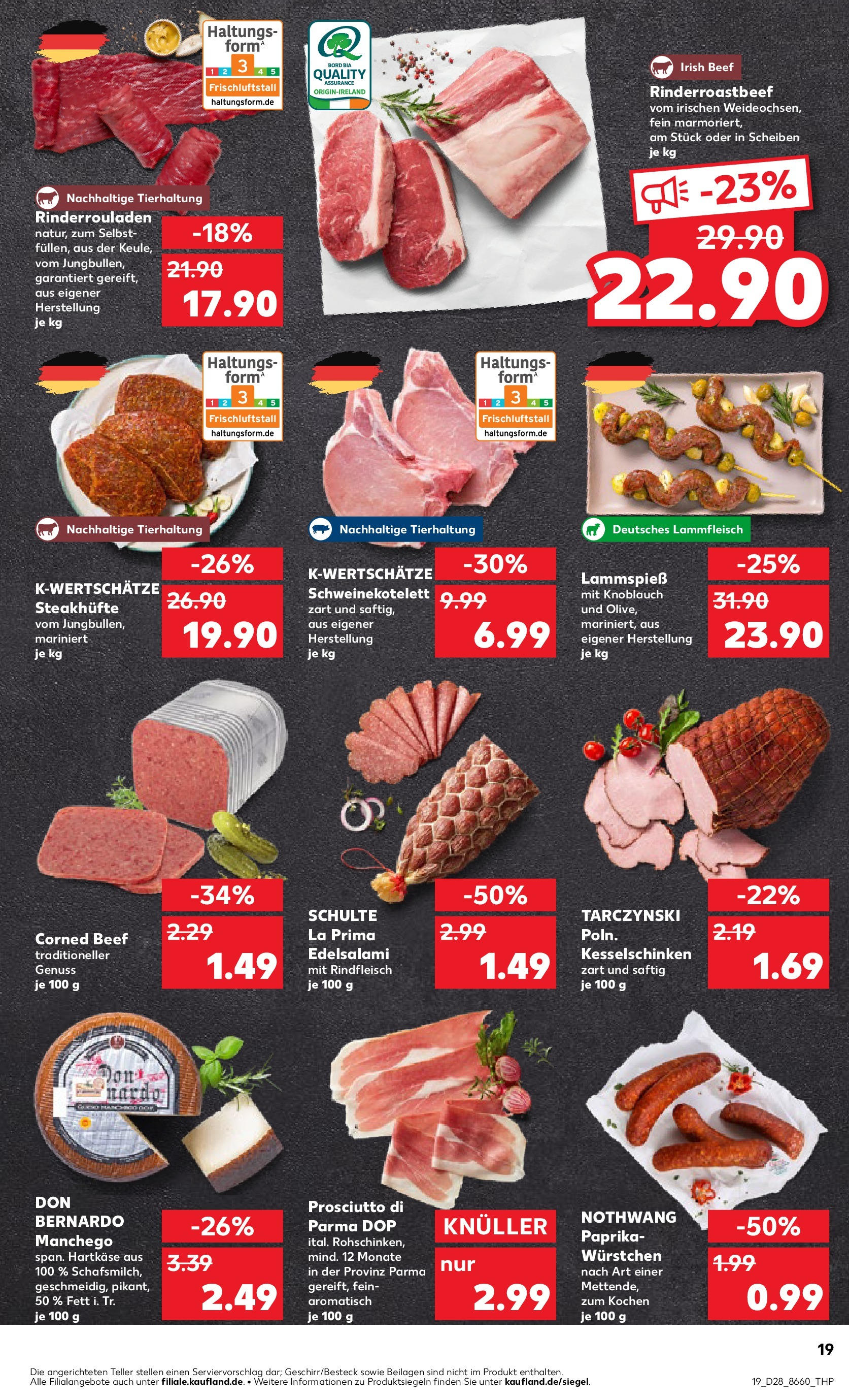Prospekt Kaufland ab 09.07.2025 » Angebote Online zum Blättern | Seite: 19 | Produkte: Paprika, Knoblauch, Salami, Steak