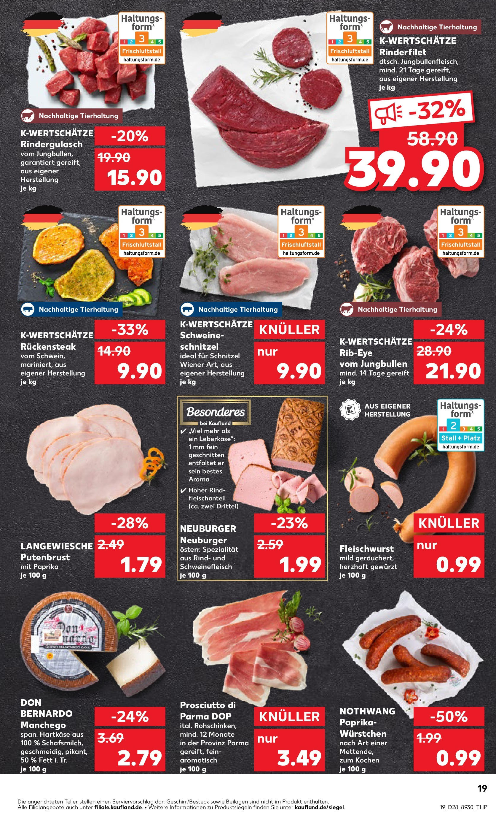 Prospekt Kaufland ab 09.07.2025 » Angebote Online zum Blättern | Seite: 19 | Produkte: Rindergulasch, Schnitzel, Paprika, Schweinefleisch