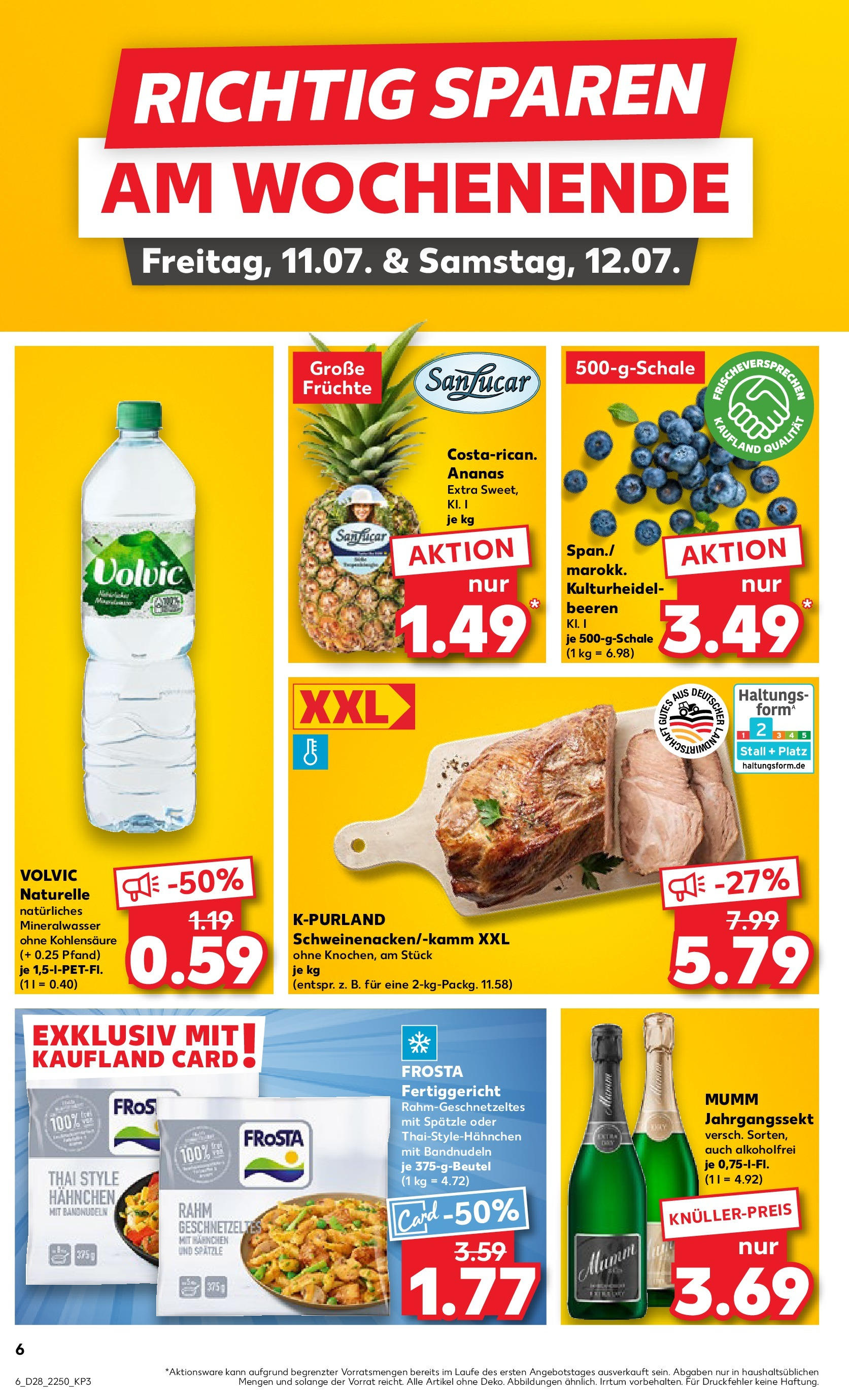 Prospekt Kaufland ab 09.07.2025 » Angebote Online zum Blättern | Seite: 6 | Produkte: Hahnchen, Ananas, Frosta, Volvic