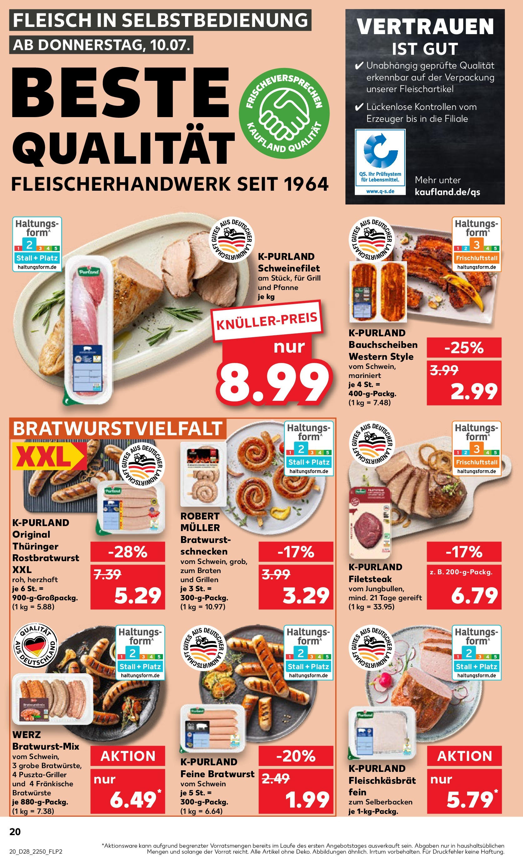Prospekt Kaufland ab 09.07.2025 » Angebote Online zum Blättern | Seite: 20 | Produkte: Grill, Bratwurst, Steak, Fleisch