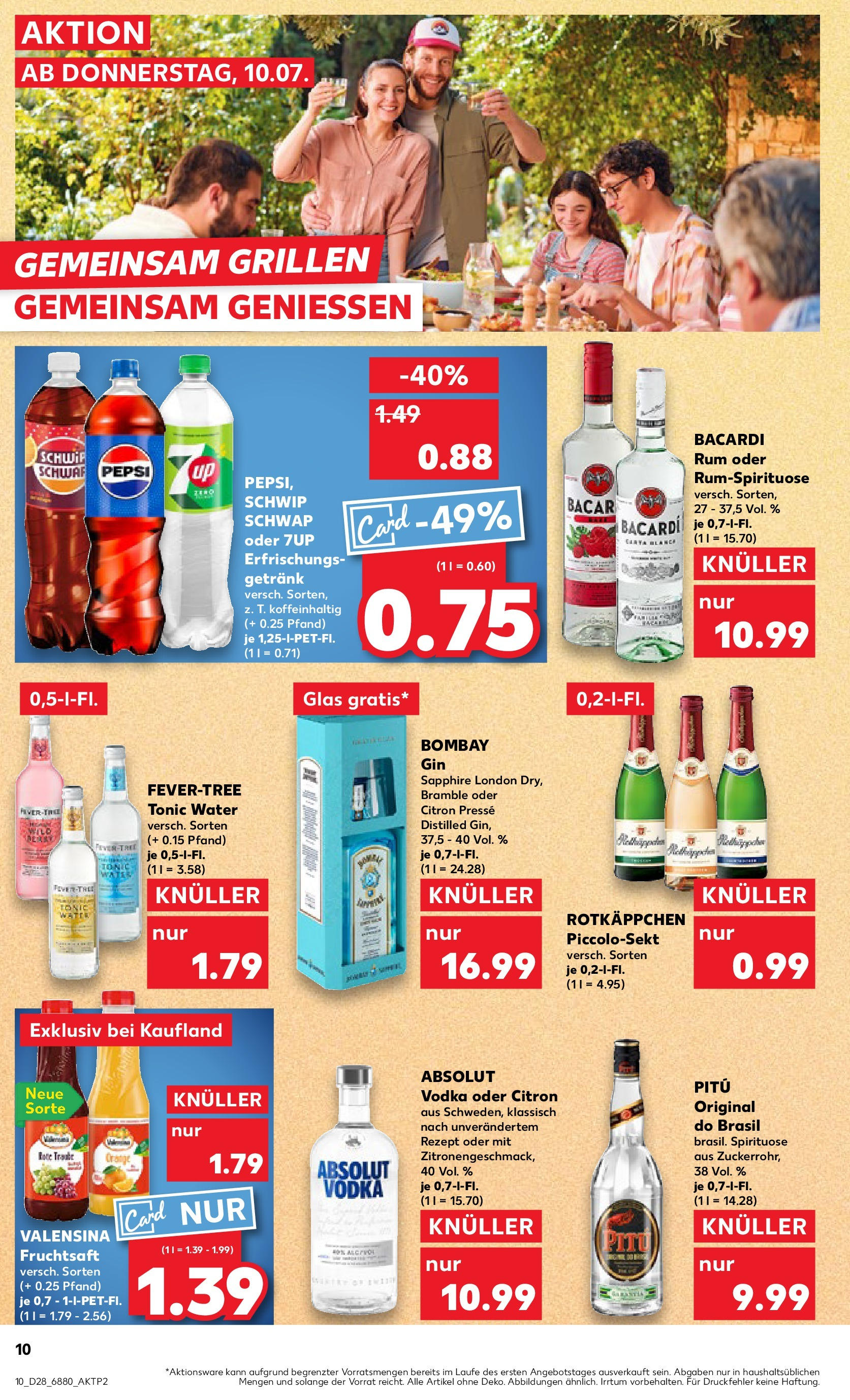 Prospekt Kaufland ab 09.07.2025 » Angebote Online zum Blättern | Seite: 10 | Produkte: Presse, Valensina, Pepsi, Vodka