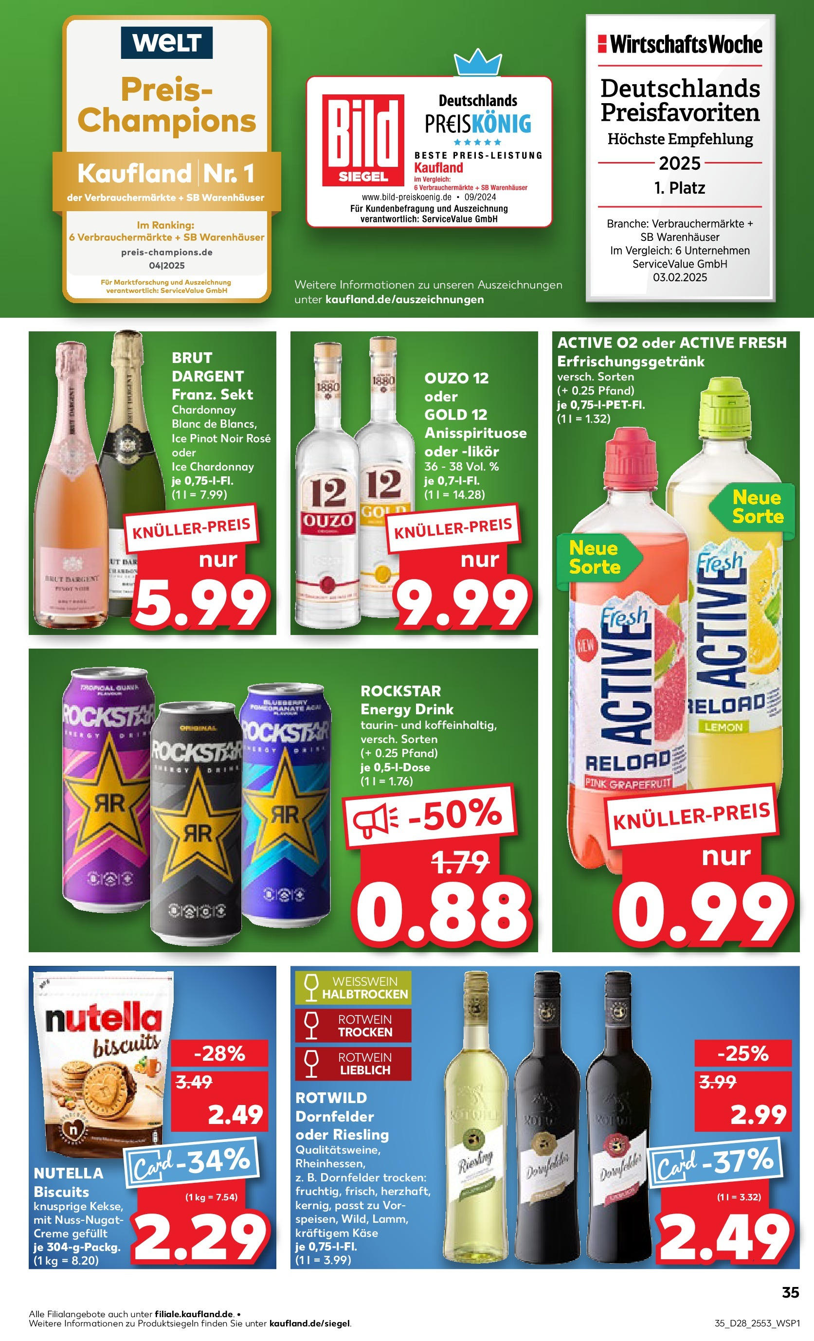 Prospekt Kaufland ab 09.07.2025 » Angebote Online zum Blättern | Seite: 35 | Produkte: Rotwein, Rotwein trocken, Nutella, Grapefruit