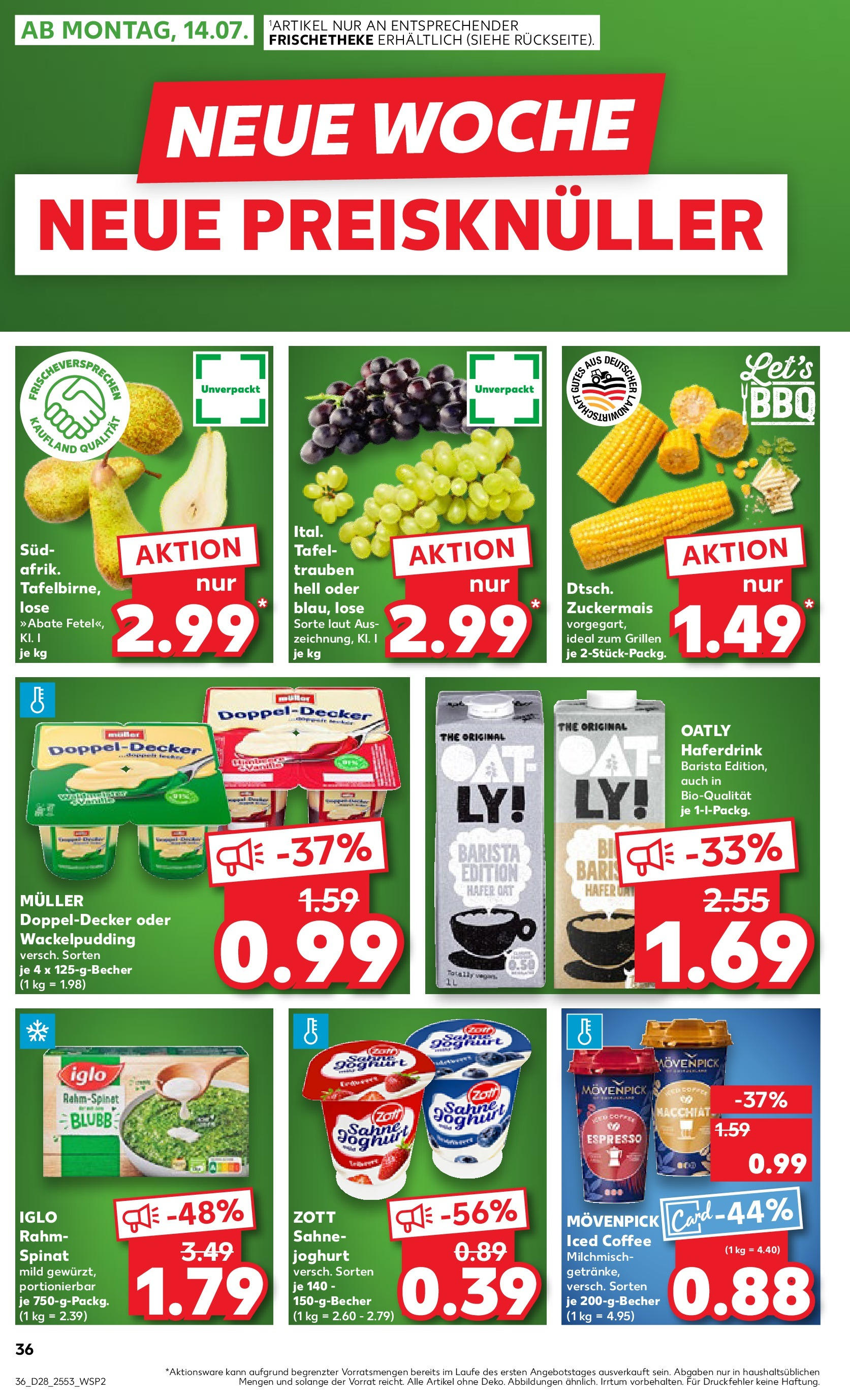 Prospekt Kaufland ab 09.07.2025 » Angebote Online zum Blättern | Seite: 36 | Produkte: Joghurt, Pudding, Haferdrink, Oatly